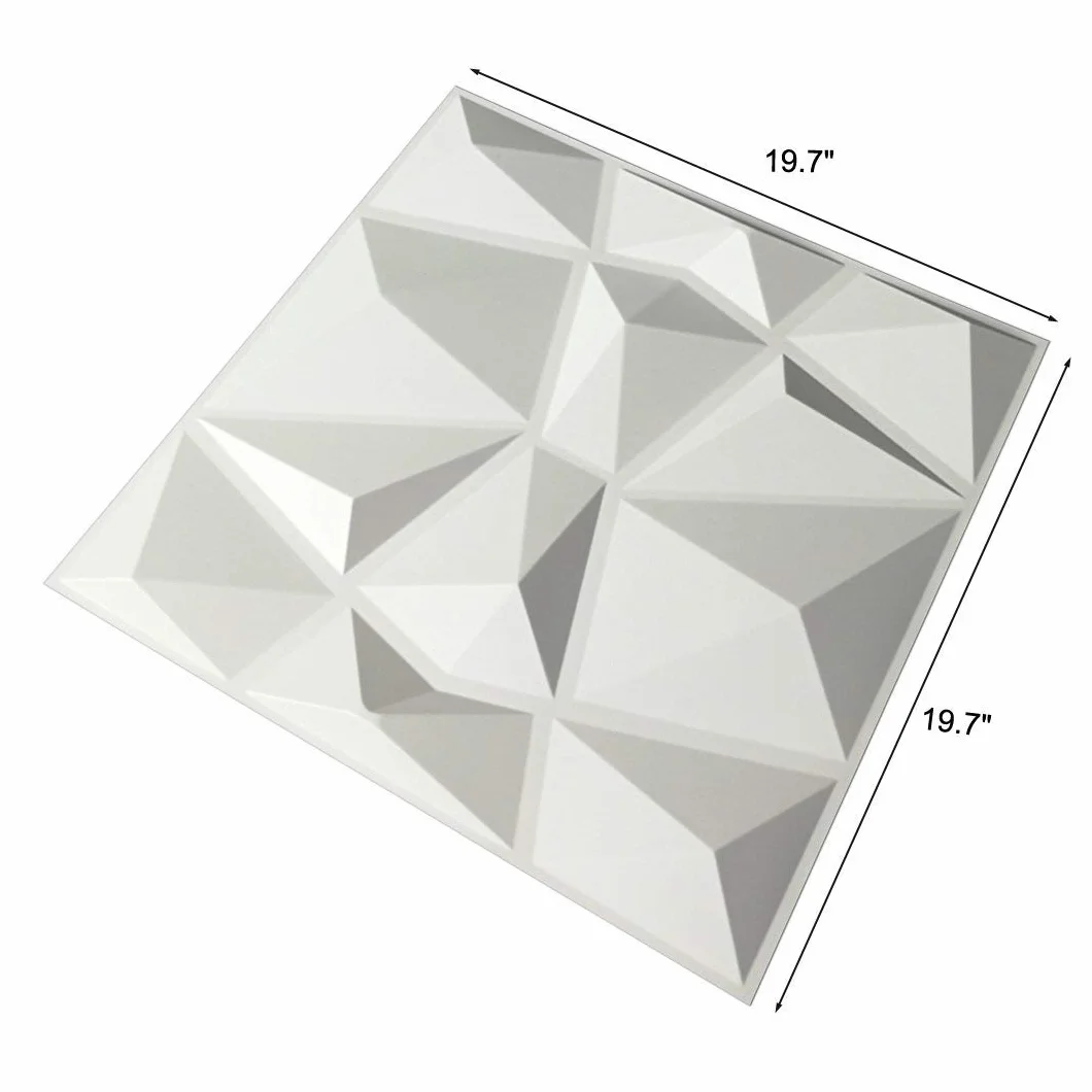 Art3d panele ścienne 3D, dekoracja ściany o strukturze 3D, białe diamenty, 50 x 50 cm, 12 sztuk