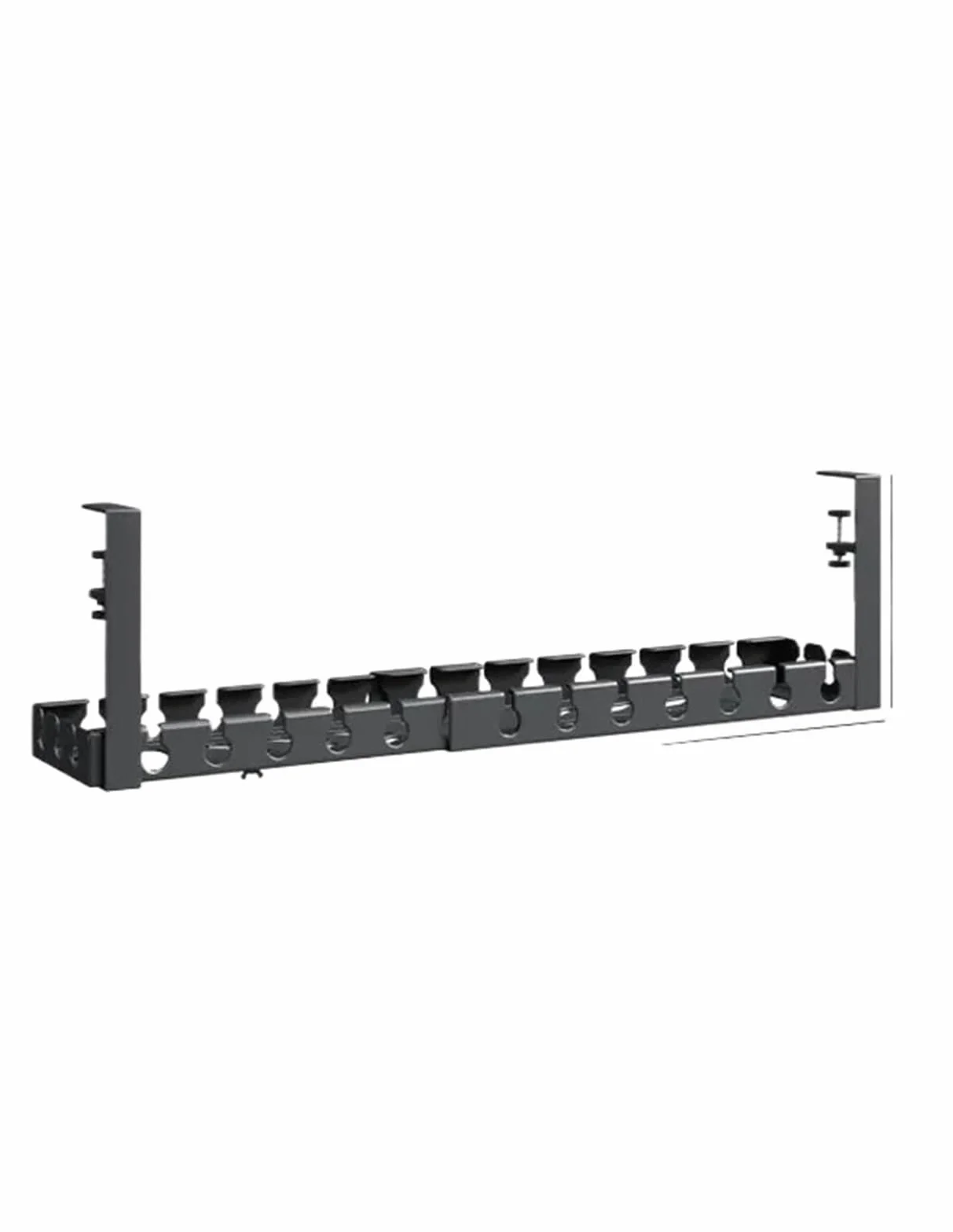 Korytko kablowe pod biurkiem Pod stołem Metalowa taca na kable Bez dziurkacza Organizator na druty 43-70 cm