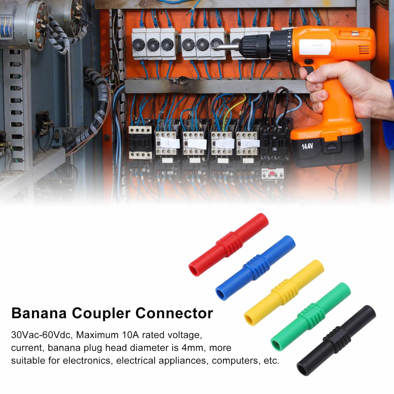Izolowany łącznik Bananowy 4mm Gniazdo Żeńskie na Żeńskie Wtyki Bananowe Adapter Sondy Pomiarowej