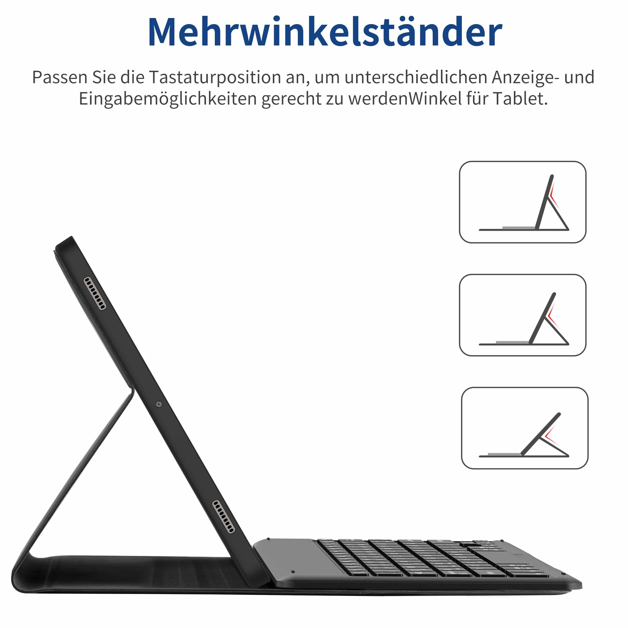 EasyAcc Etui na klawiaturę kompatybilne z Samsung Galaxy Tab S9 FE 10,9 cala / S9 2023 11 cali z folią ochronną, zdejmowane etui ochronne na klawiaturę z uchwytem na ołówek, czarne