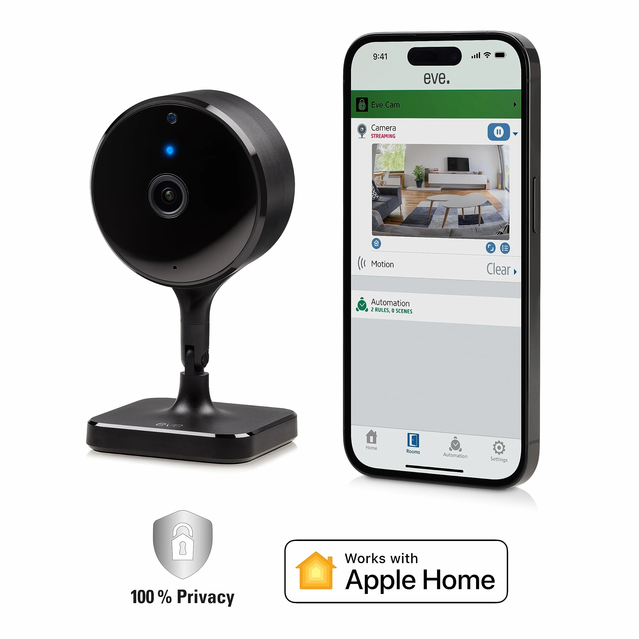 Eve Cam Apple Home domowa kamera monitorująca 1080p WiFi HomeKit Secure Video noktowizor