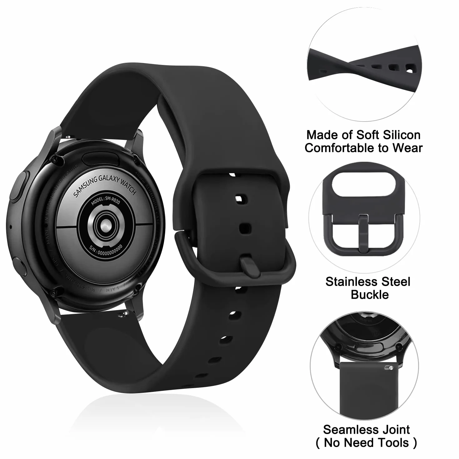 Mugust Pasek do Xiaomi Redmi Watch 5 Lite, silikonowy pasek 22 mm