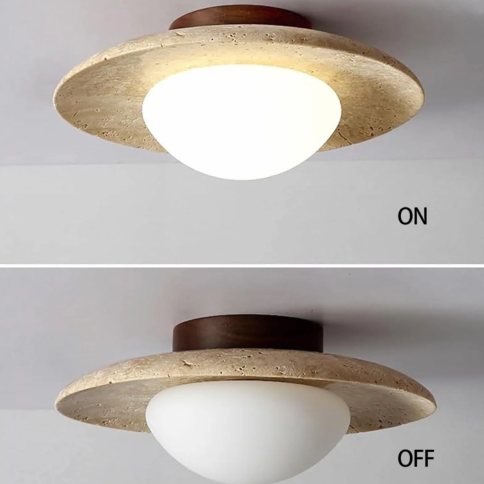 Naturalny żółty trawertyn żyrandol w stylu skandynawskim G4 kreatywny klosz lampy sufitowej w stylu vintage, lampa sufitowa do sypialni, kuchni, kawiarni, białe światło