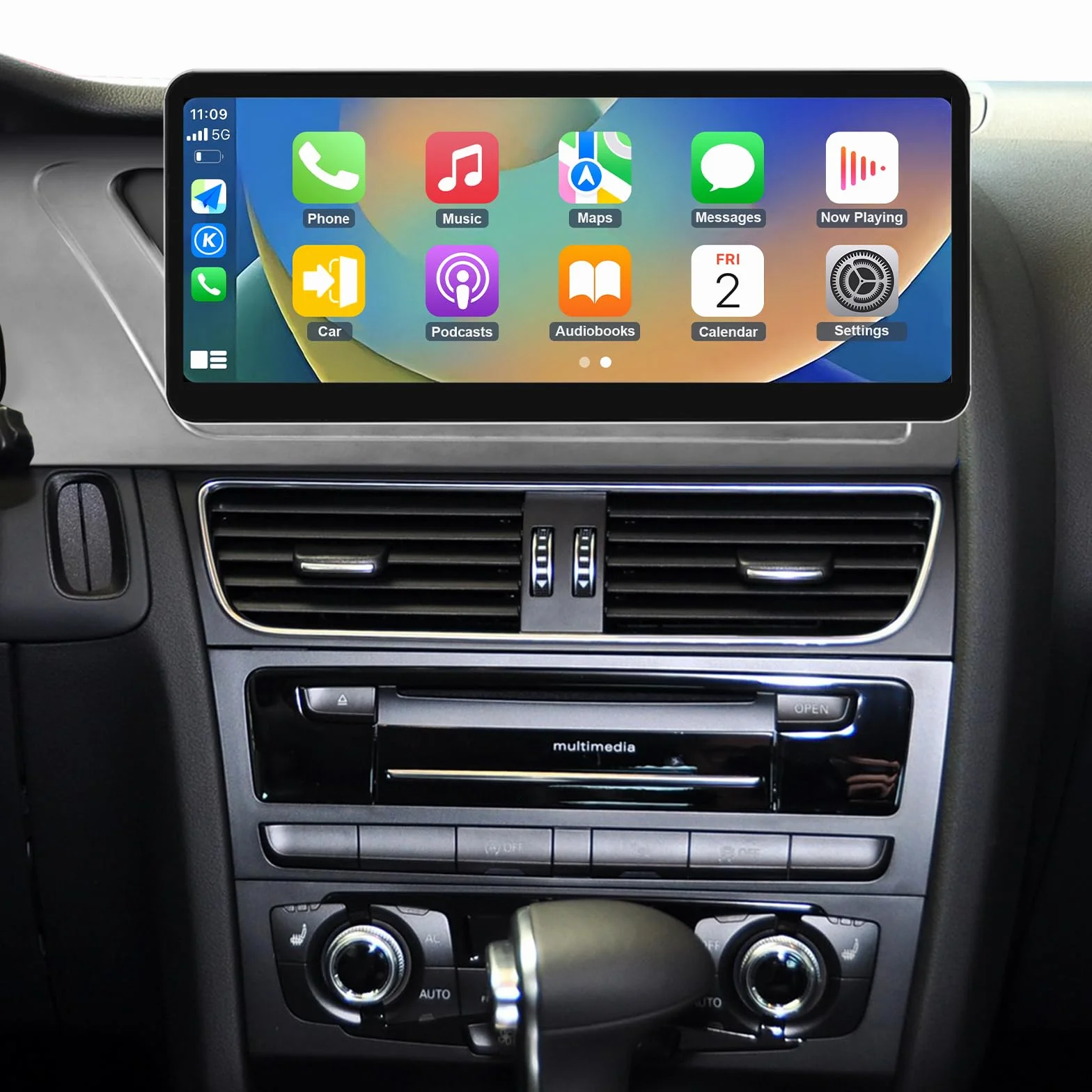 Road Top 12,3 cala Bezprzewodowy ekran dotykowy radia samochodowego CarPlay dla Audi A4 A5 2009-2015