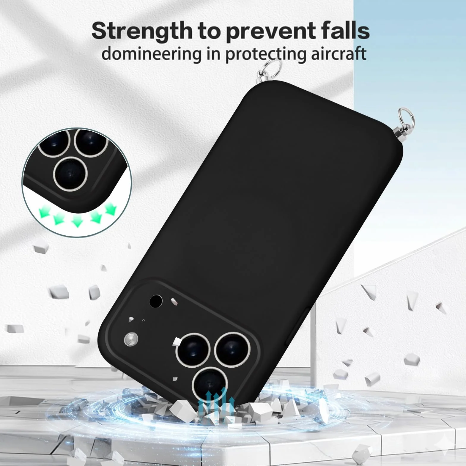 Etui magnetyczne iPhone 17 Pro z paskiem na szyję ramię MagSafe ochrona wstrząsy zarysowania