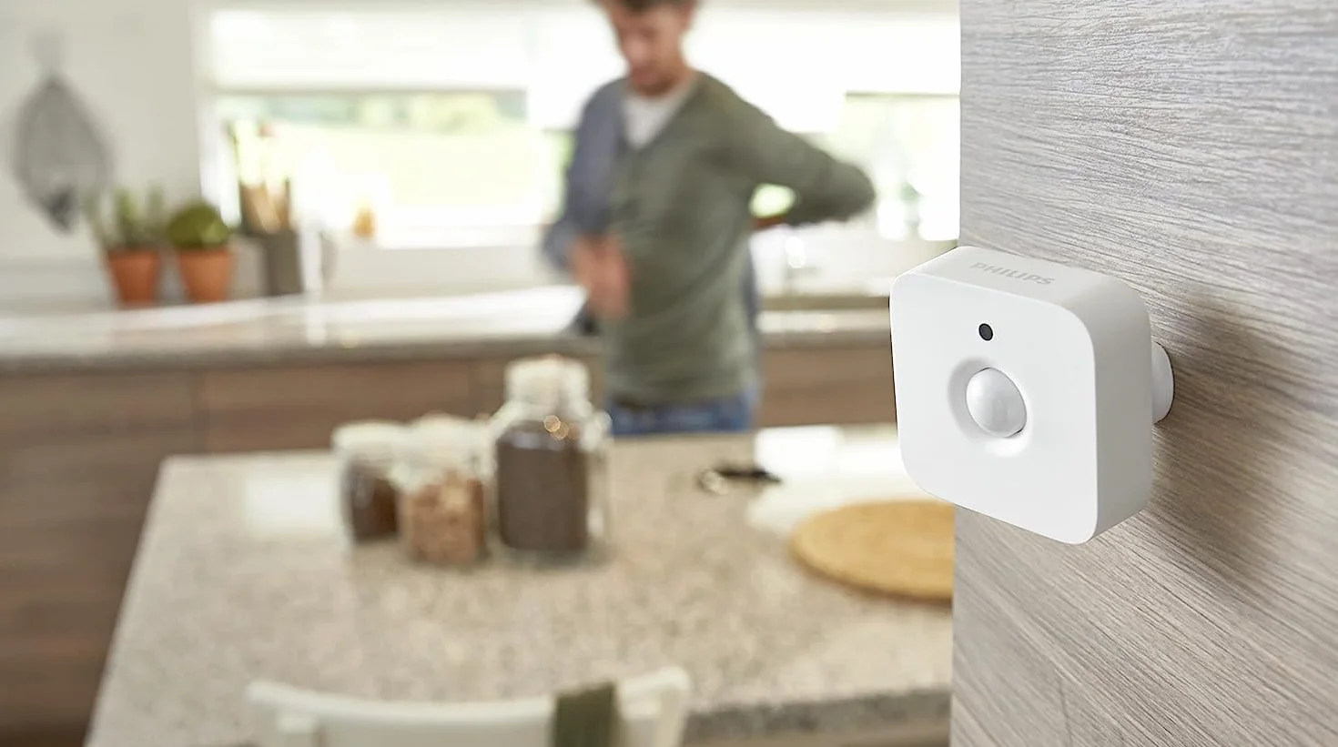 Philips Hue Inteligentny czujnik ruchu wewnętrzny, inteligentne sterowanie oświetleniem, szeroki kąt widzenia, automatyczne działanie, łatwy montaż