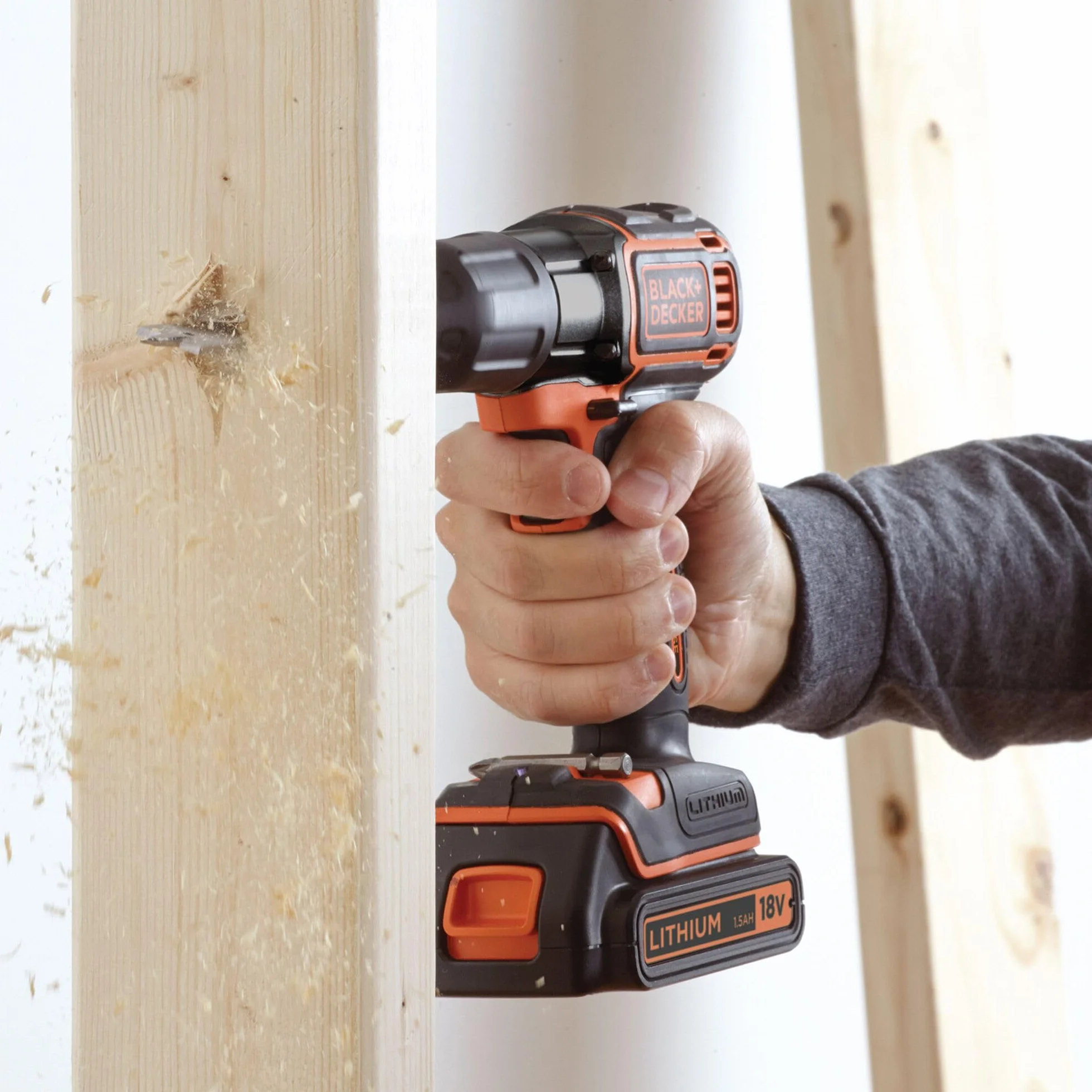 Black + Decker ASD18KB - akumulatorowa wiertarka kombi (litowo-jonowa (Li-Ion), 18 V, 300 min, czarna, pomarańczowa)