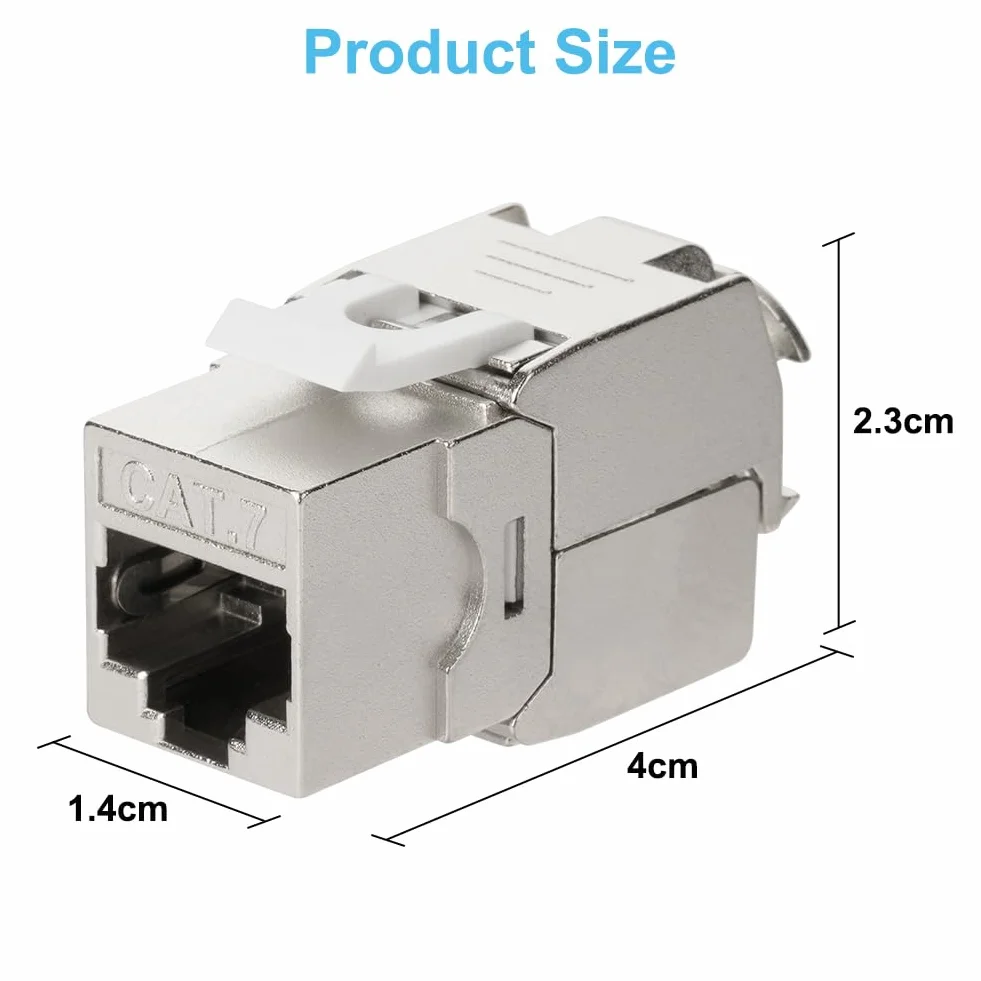 OFFCUP 4 szt. łącznik RJ45, 10 Gb/s Cat7 nieekranowane gniazdo Keystone, aluminiowy żeński na żeński prosty moduł Ethernet In-Line, stopniowe złącze Ethernet bez użycia narzędzi
