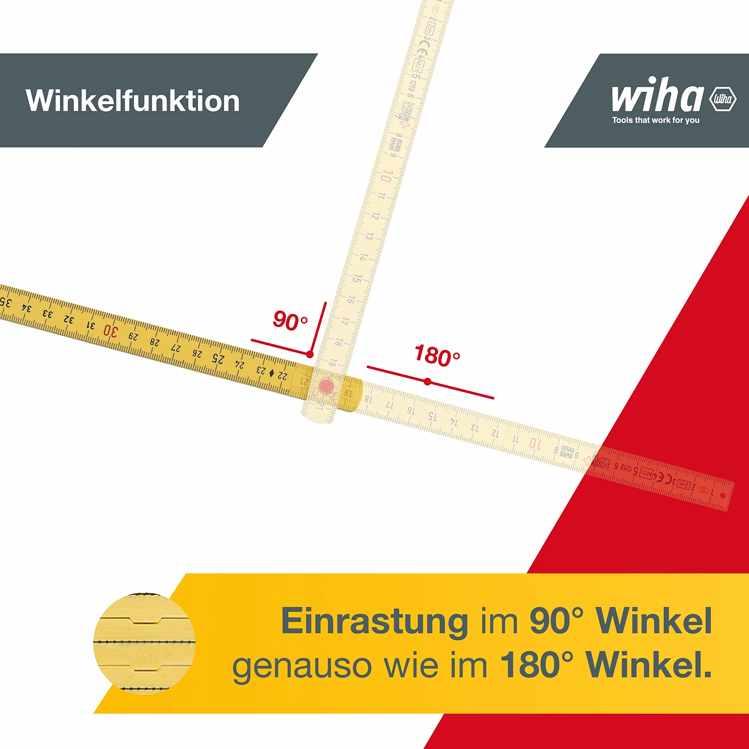 Wiha Metrowka Longlife® Plus Composite 2 m skala metryczna, (27055) 10 ogniw