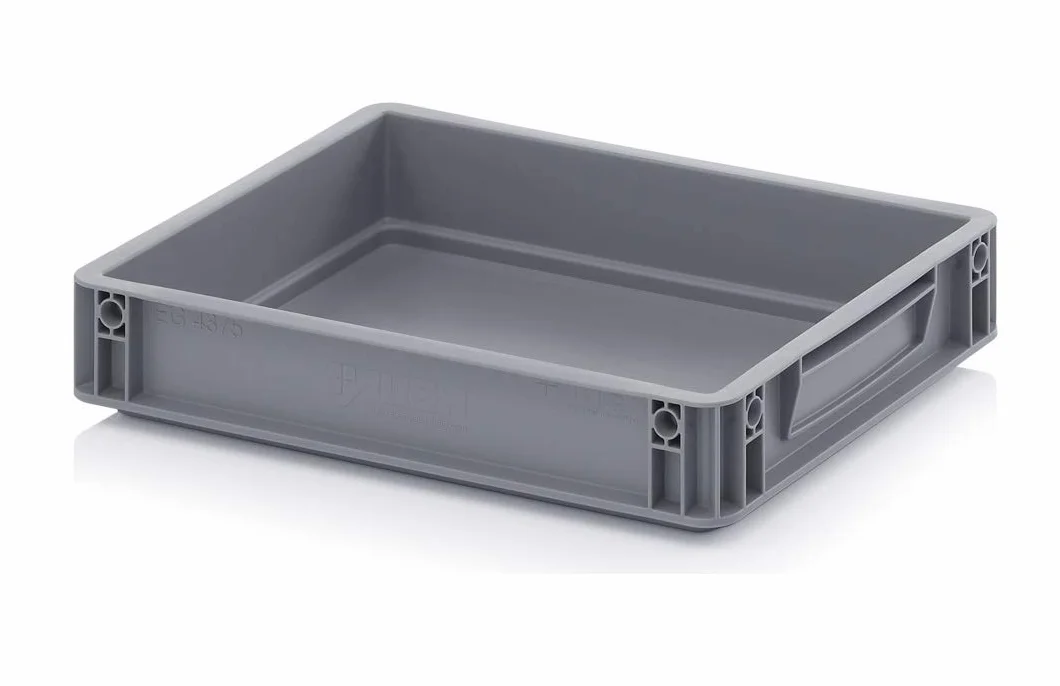 6,9 litra 40 x 30 x 7,5 cm euro układanie wytrzymałe plastikowe pojemniki do przechowywania pudełka szary (400 x 300 x 75 mm)