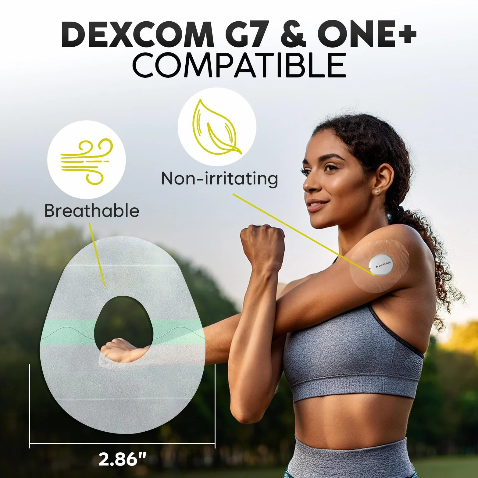Adamson Dexcom G7 Patch - 20 przezroczystych łatek samoprzylepnych, wodoodporne i oddychające, bez kleju na czujniku, mocny uchwyt, hipoalergiczny plaster z czujnikiem CGM