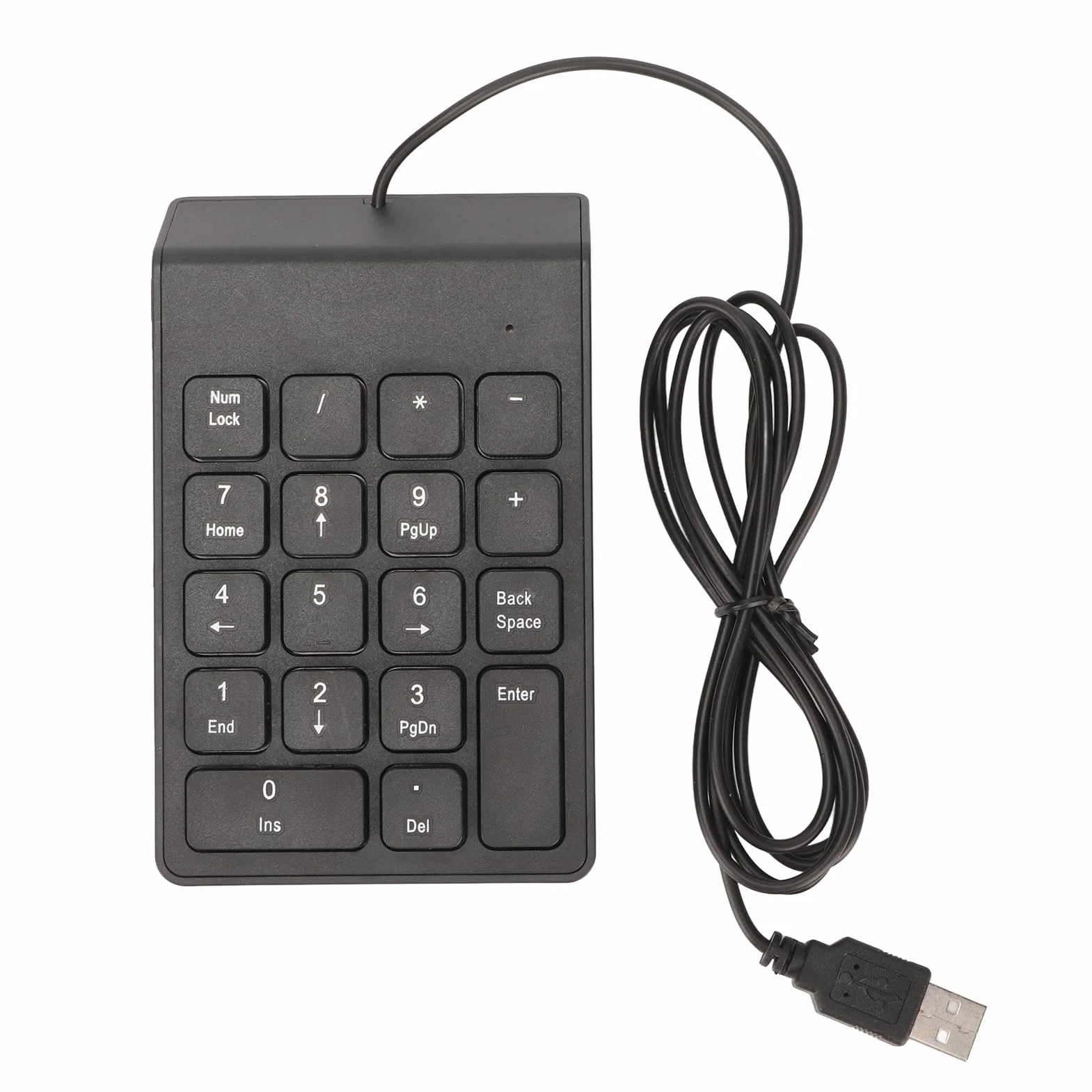 Bewinner Zewnętrzna klawiatura numeryczna z kablem USB, 18 przycisków, do laptopa, ciche pisanie, ergonomiczna klawiatura numeryczna do księgów bankowych, Plug and Play (1 szt.)