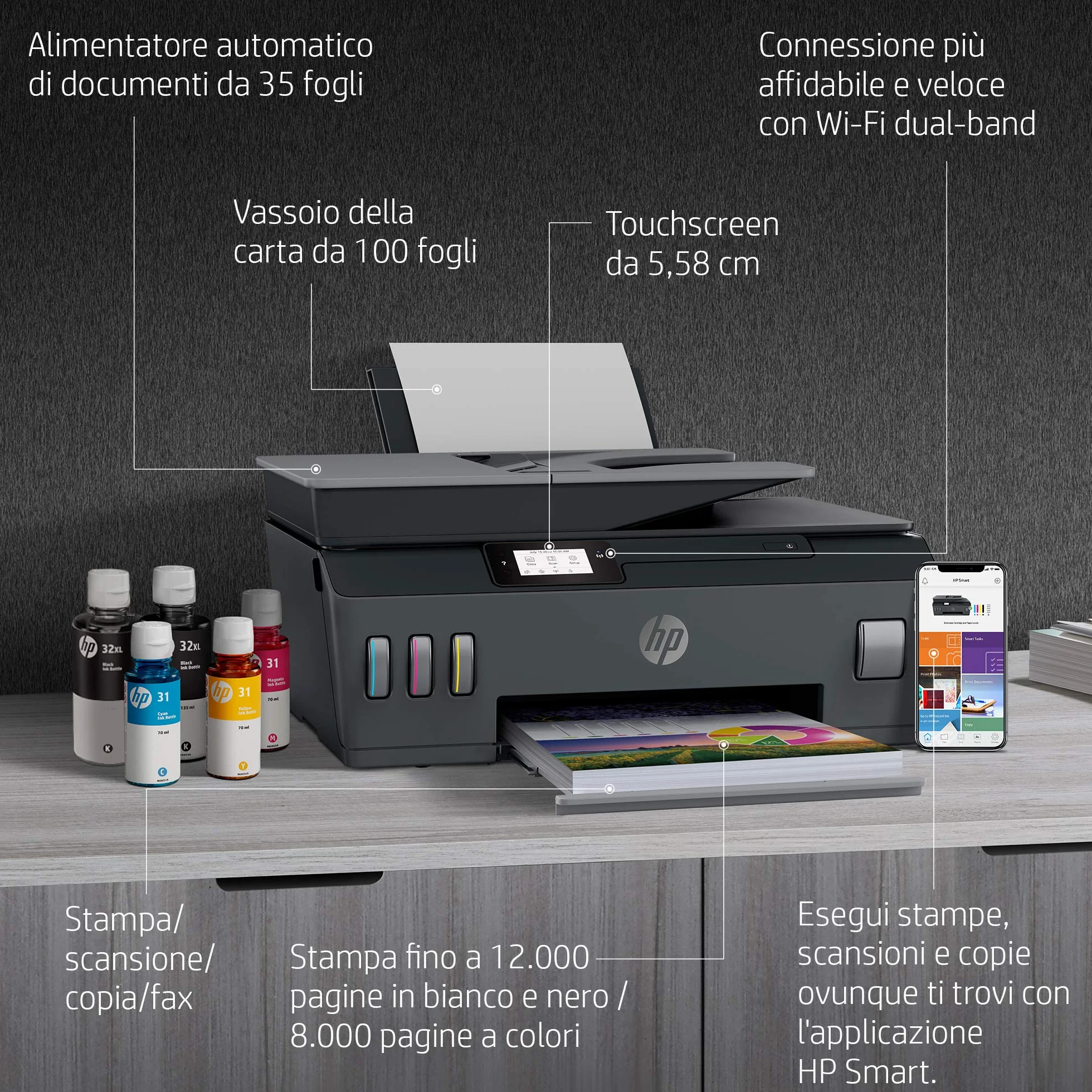 Hp Smart Tank Plus 655 Y0F74A#BHC Drukarka Atramentowa, A4, Czarny