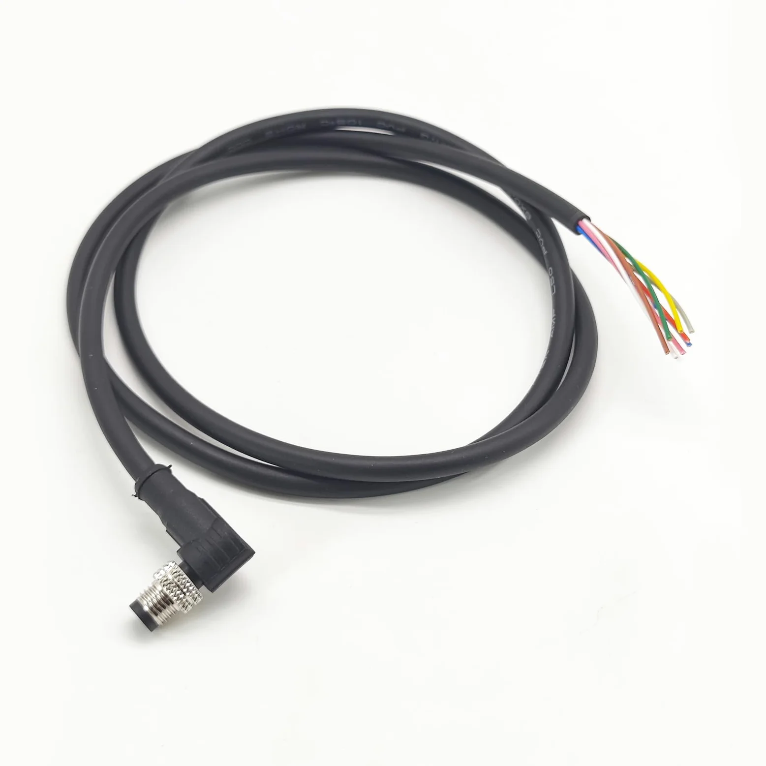 M8 8-pinowy męski kabel złączowy, kod kątowy kabel formujący męski czujnik lotniczy elektryczny kabel PCW przemysłowy formowany kabel AWG24 (5 metrów)