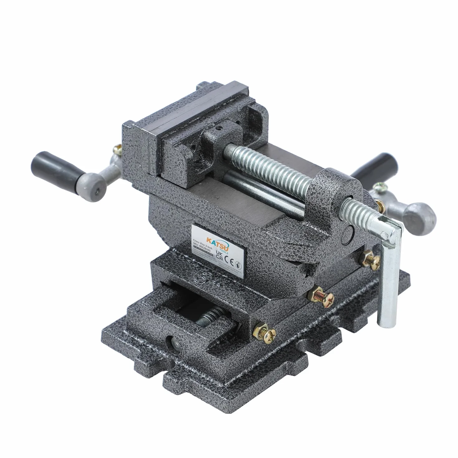 KATSU Tools KATSU Zestaw wyciskaczy krzyżowych 100 mm wytrzymały słupek ławka wiertarka 4 sposoby mechanicznej zjeżdżalni krzyżowej