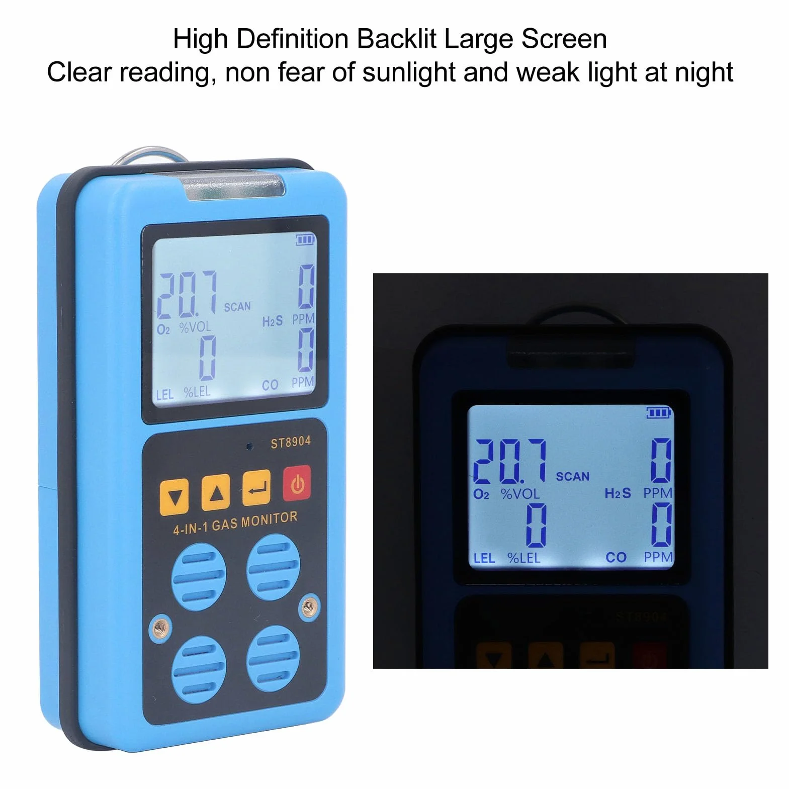 4 w 1 Detektor Gazu Multi Gas MonitorCO H2S O2 LE Analizator Gazu Tester Gazu Ziemnego Alarm Podświetlany Wyświetlacz Detektor Gazu