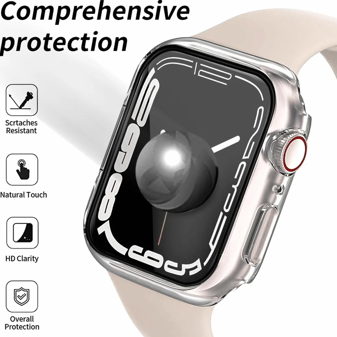 Twarde etui Apple Watch Series 11 10 46 mm, hartowane szkło, pełne pokrycie, matowe x 2