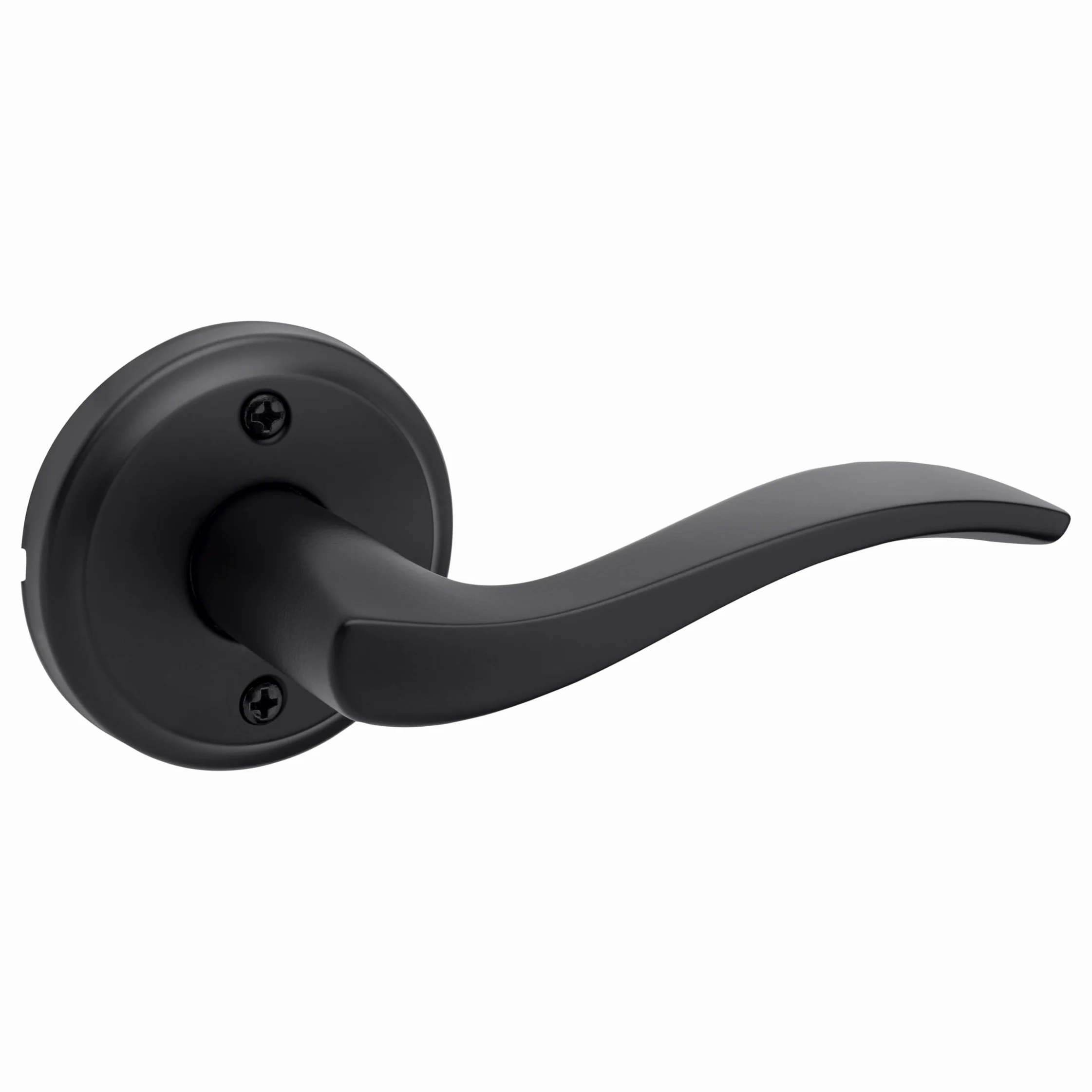 Kwikset Sedona manekin klamka do drzwi, jednostronna dźwignia do szafy, francuskie podwójne drzwi i spiżarnia, matowa, czarna, nieobracająca się praworęczna, wewnętrzna dźwignia wciskania/ciągnięcia,