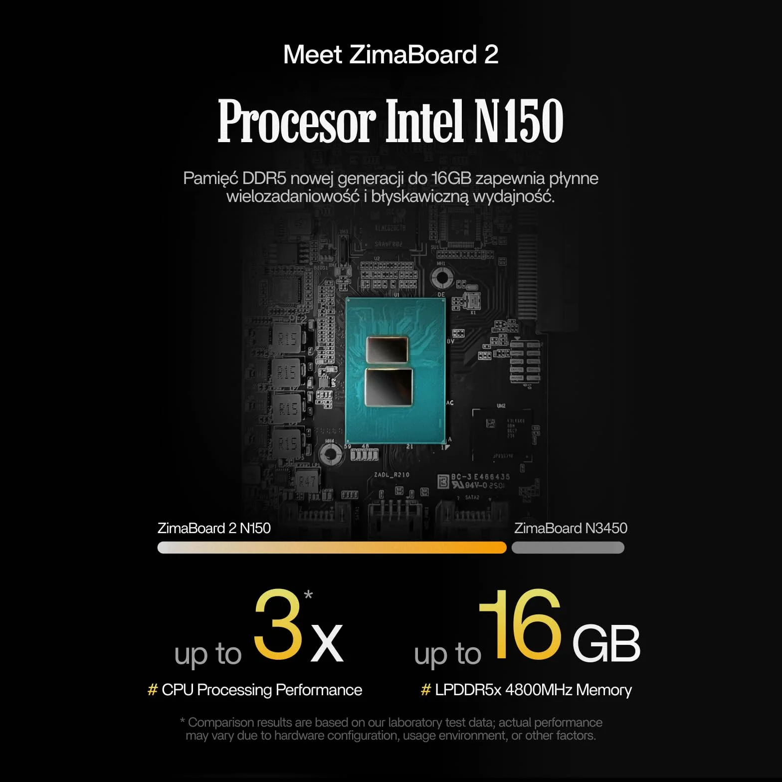 ZimaBoard 2 x86 Serwer Jednopłytkowy Mini NAS Intel N150 4 Rdzenie 16GB LPDDR5 RAM PCIe 3.0 Podwójny LAN 2.5G Barebone