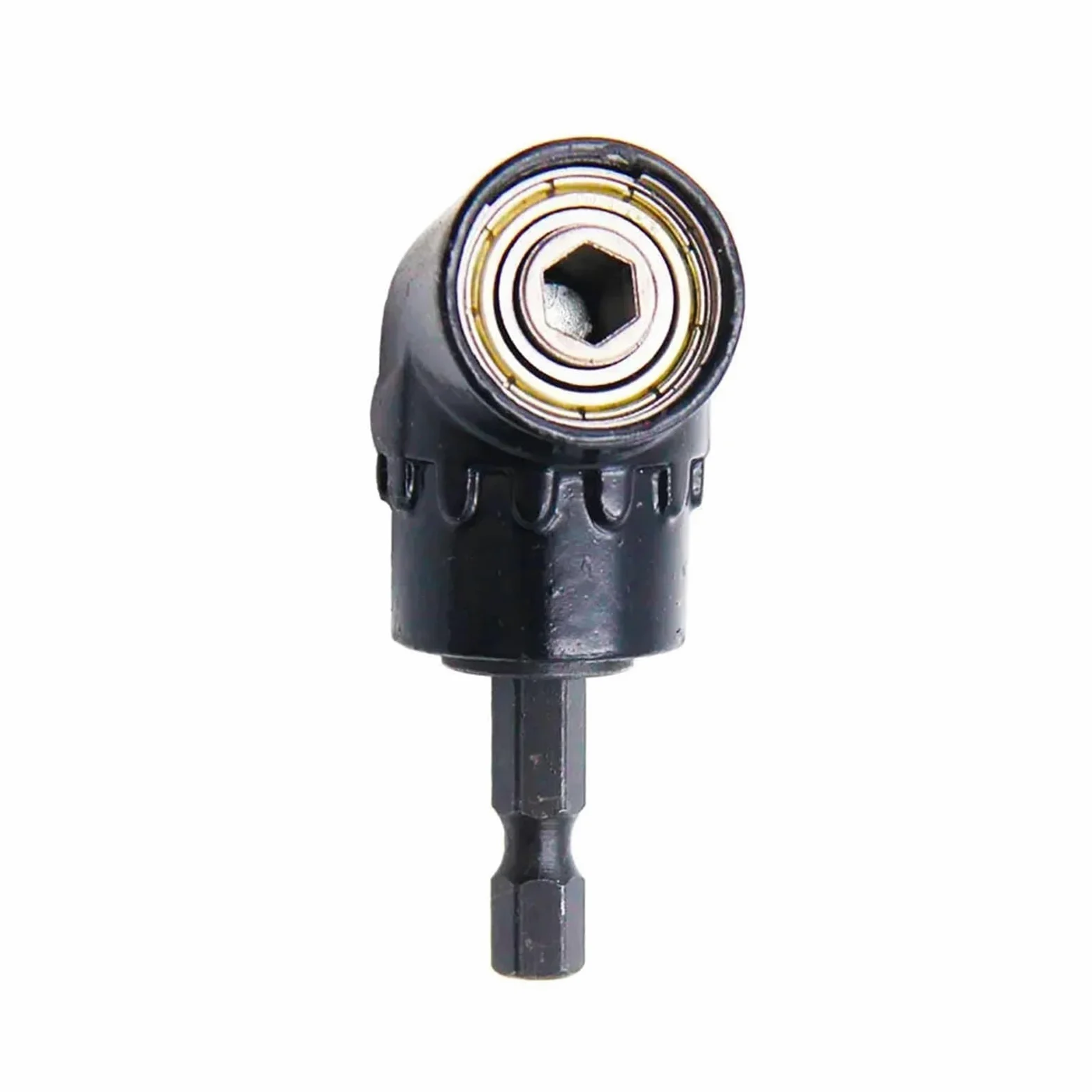 Adapter do uchwytu na wkrętak kątowy 105 stopni, regulowane końcówki, głowica do wkrętarki kątowej, 1 szt. (czarny)