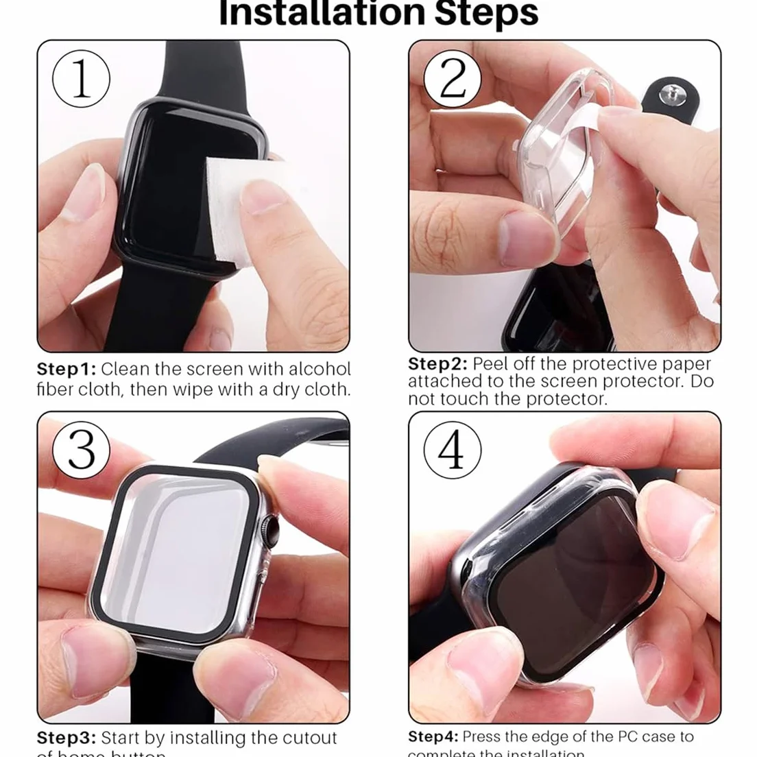 Twarde etui Apple Watch Series 11 10 46 mm, hartowane szkło, pełne pokrycie, matowe x 2