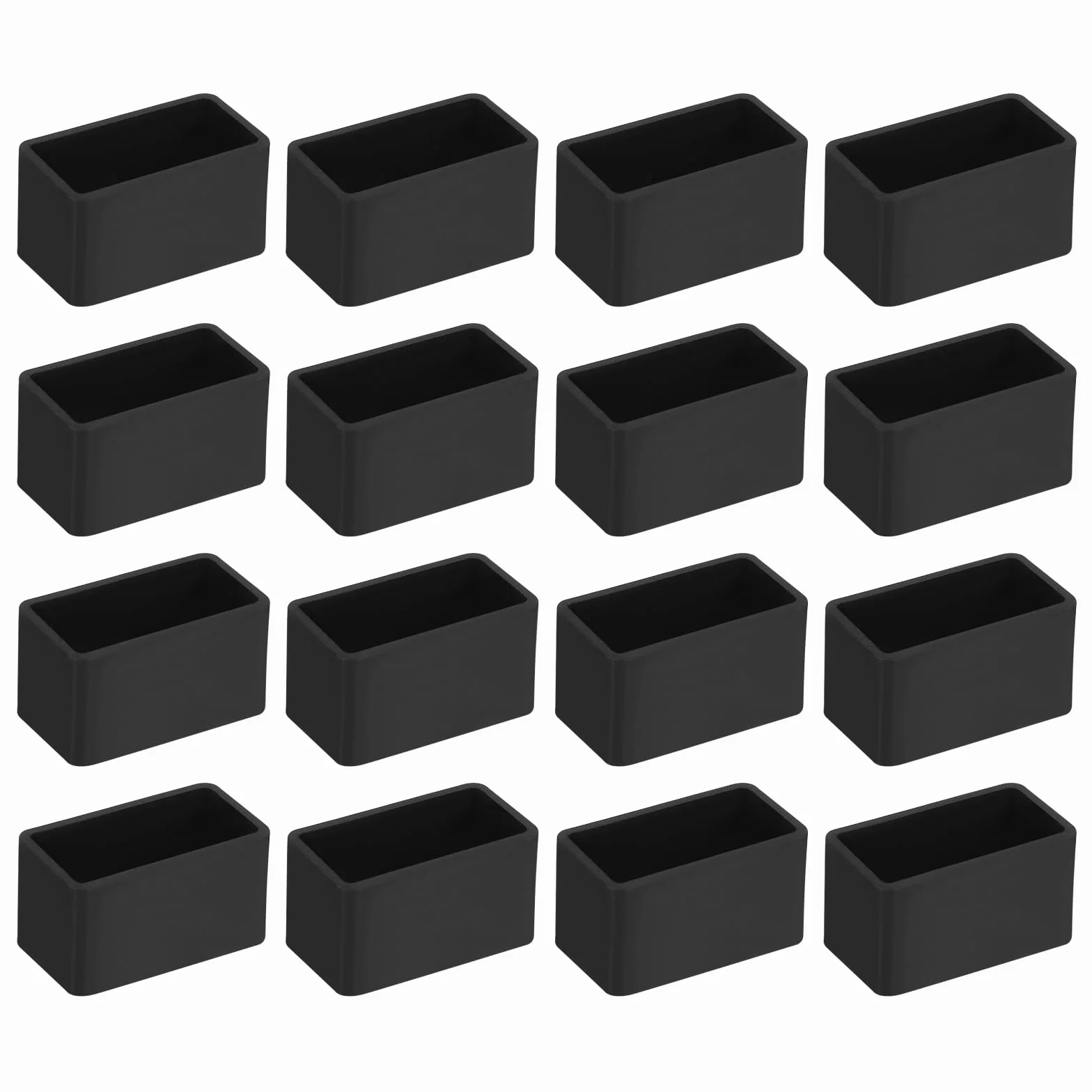 QUARKZMAN 16 sztuk kwadratowych nakładek na nogi krzeseł, 40 mm x 20 mm OD czarne nóżki meblowe, podkładki pod nogi stołu, ochraniacze podłogi, na stół tarasowy, szafę, meble łóżka