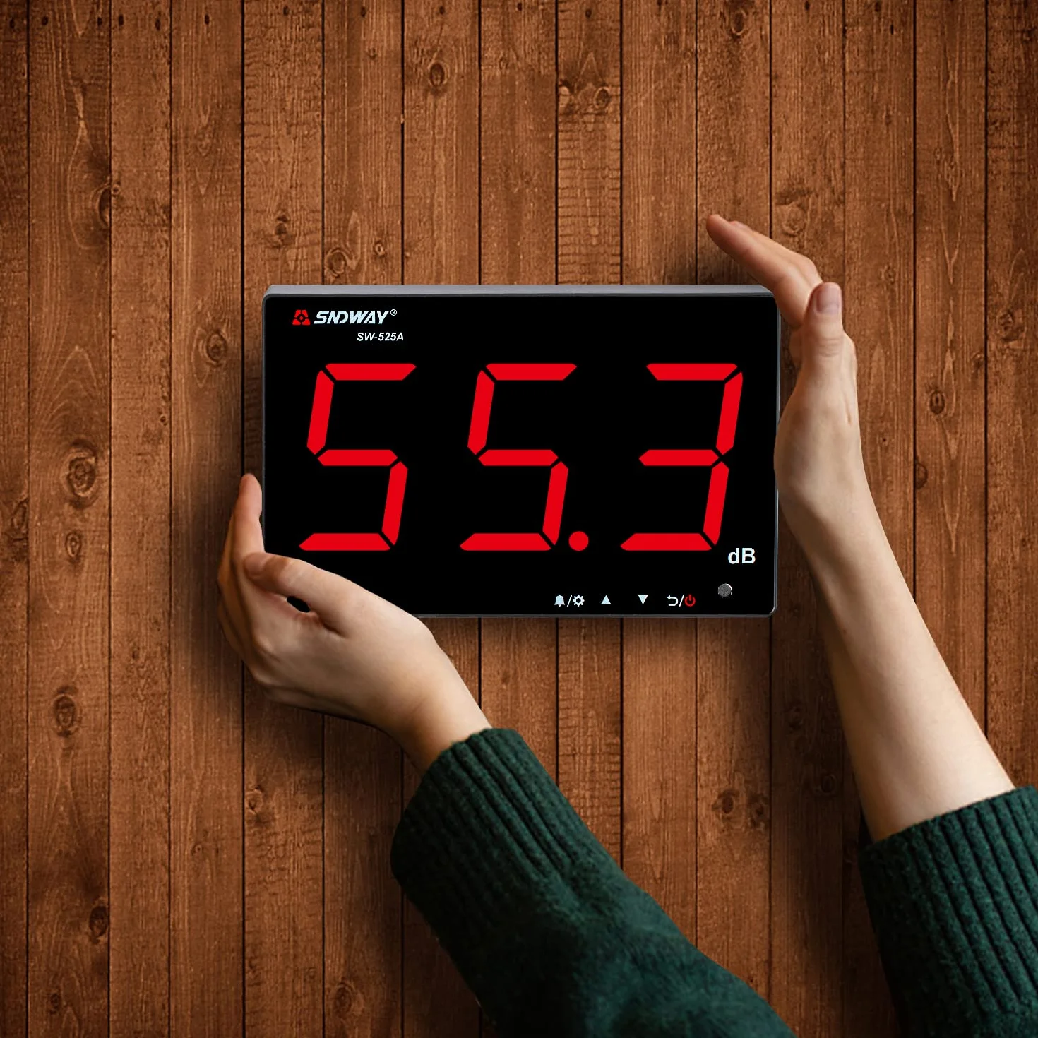 Miernik decybeli 30 dB-130 dB, miernik poziomu dźwięku do zawieszenia na ścianie z podświetleniem, miernik db z dużym ekranem, alarm do miejsc publicznych, restauracji, sali lekcyjnej