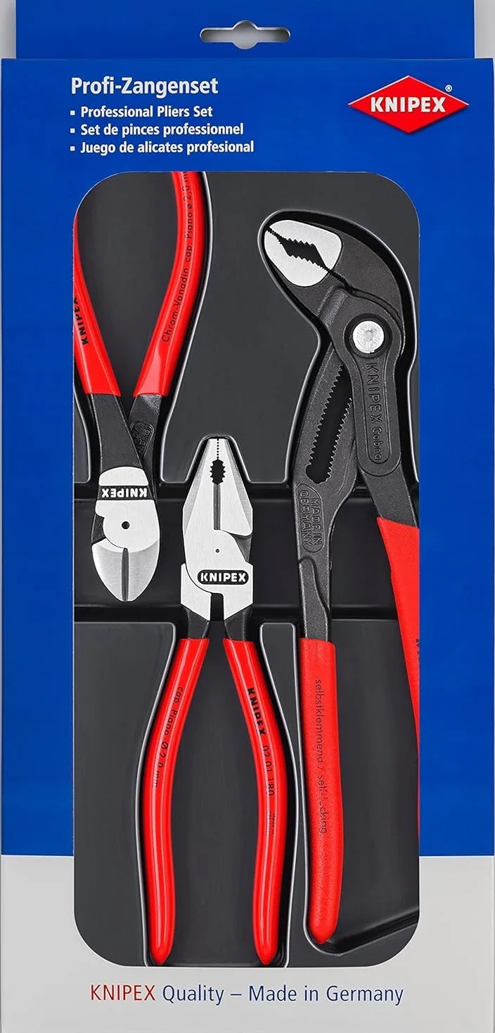 KNIPEX Zestaw szczypiec Power-Pack 1x 02 01 180, 1x 87 01 250, 1x 74 01 160, 00 20 10