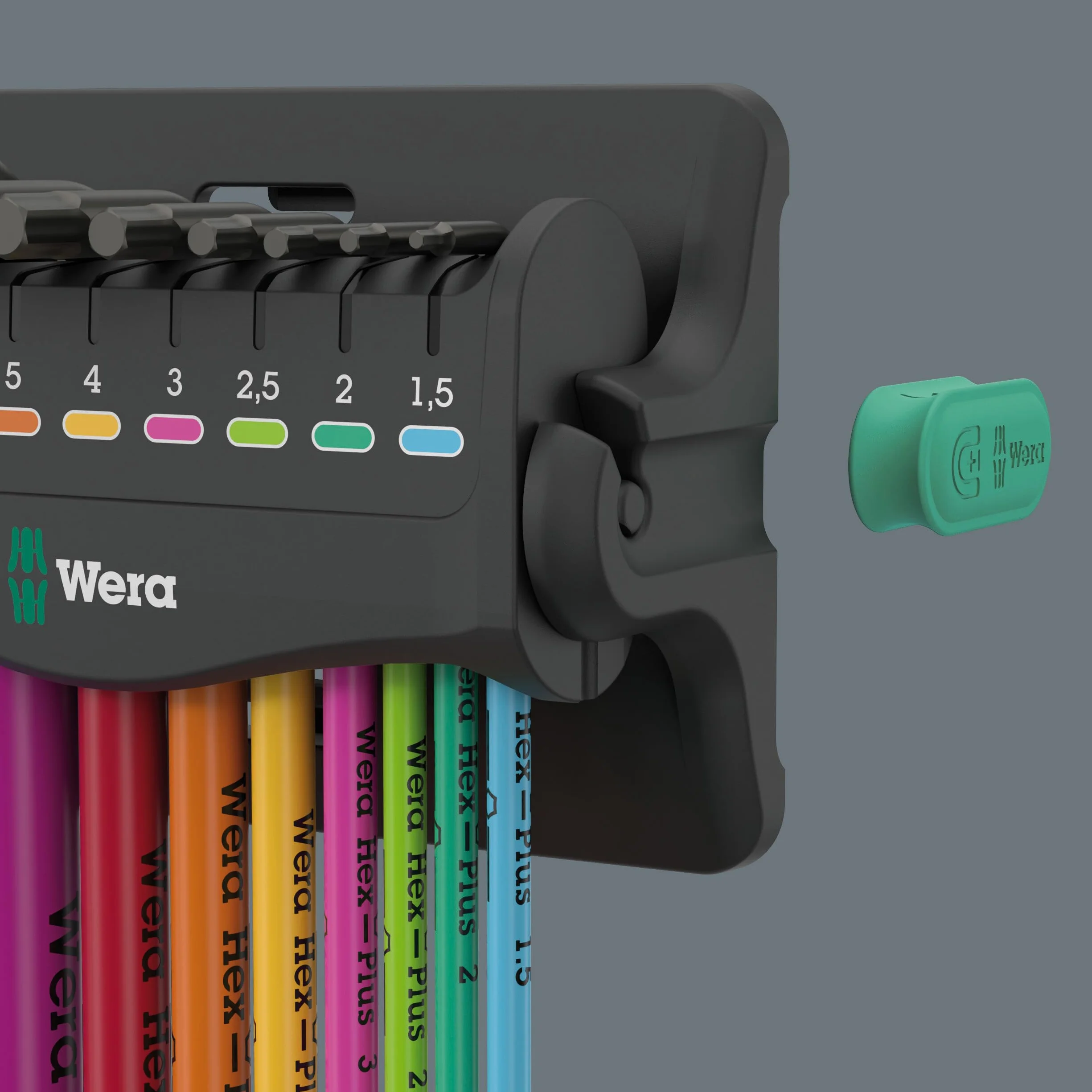 Wera 05133165001 950/9 Hex-Plus Multicolour 3 zestaw kluczy kątowych, metryczny, BlackLaser, 12-częściowy