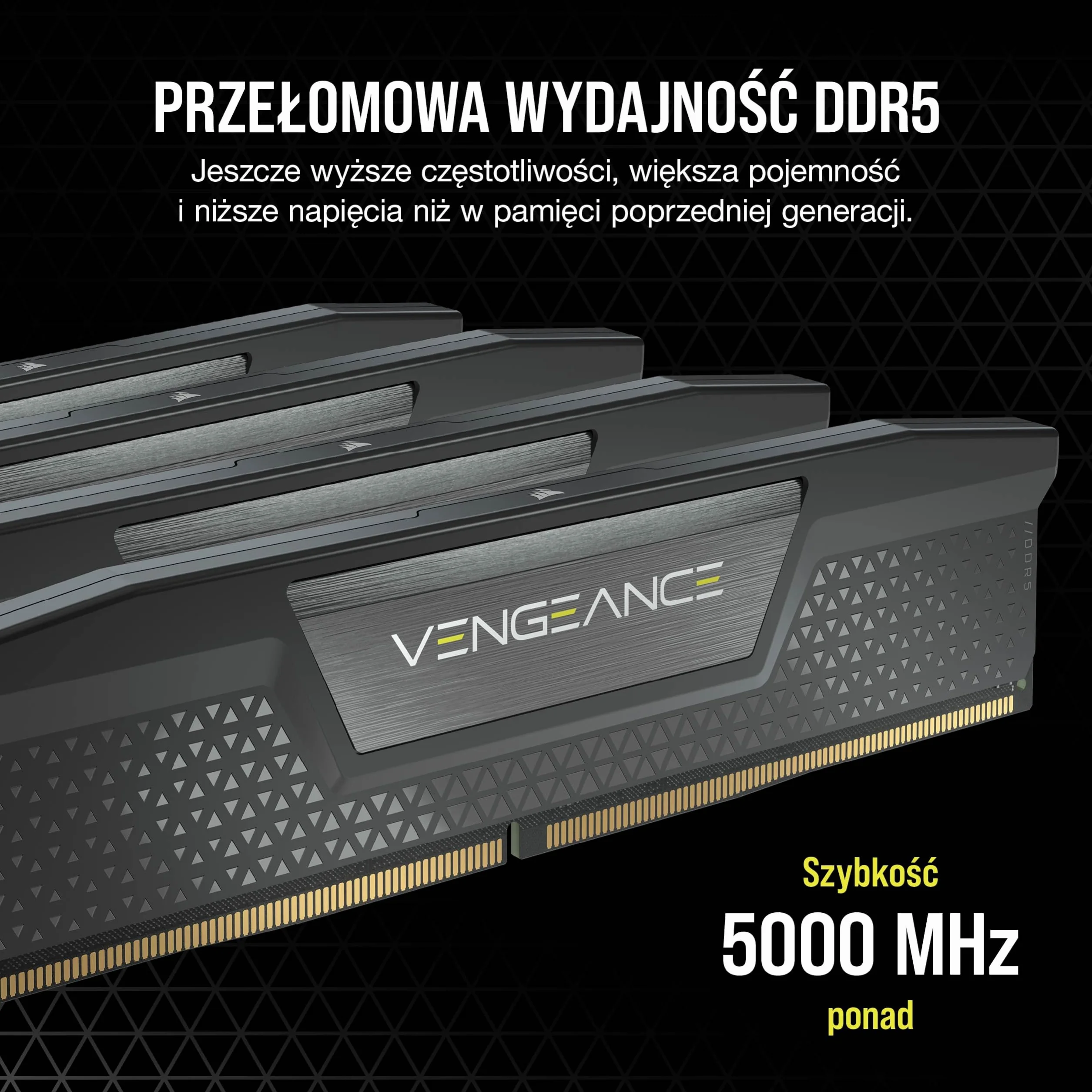 CORSAIR VENGEANCE DDR5 192GB (4×48GB) 5200MHz C38 pamięć RAM PC Intel XMP 3.0 aluminiowy radiator czarna