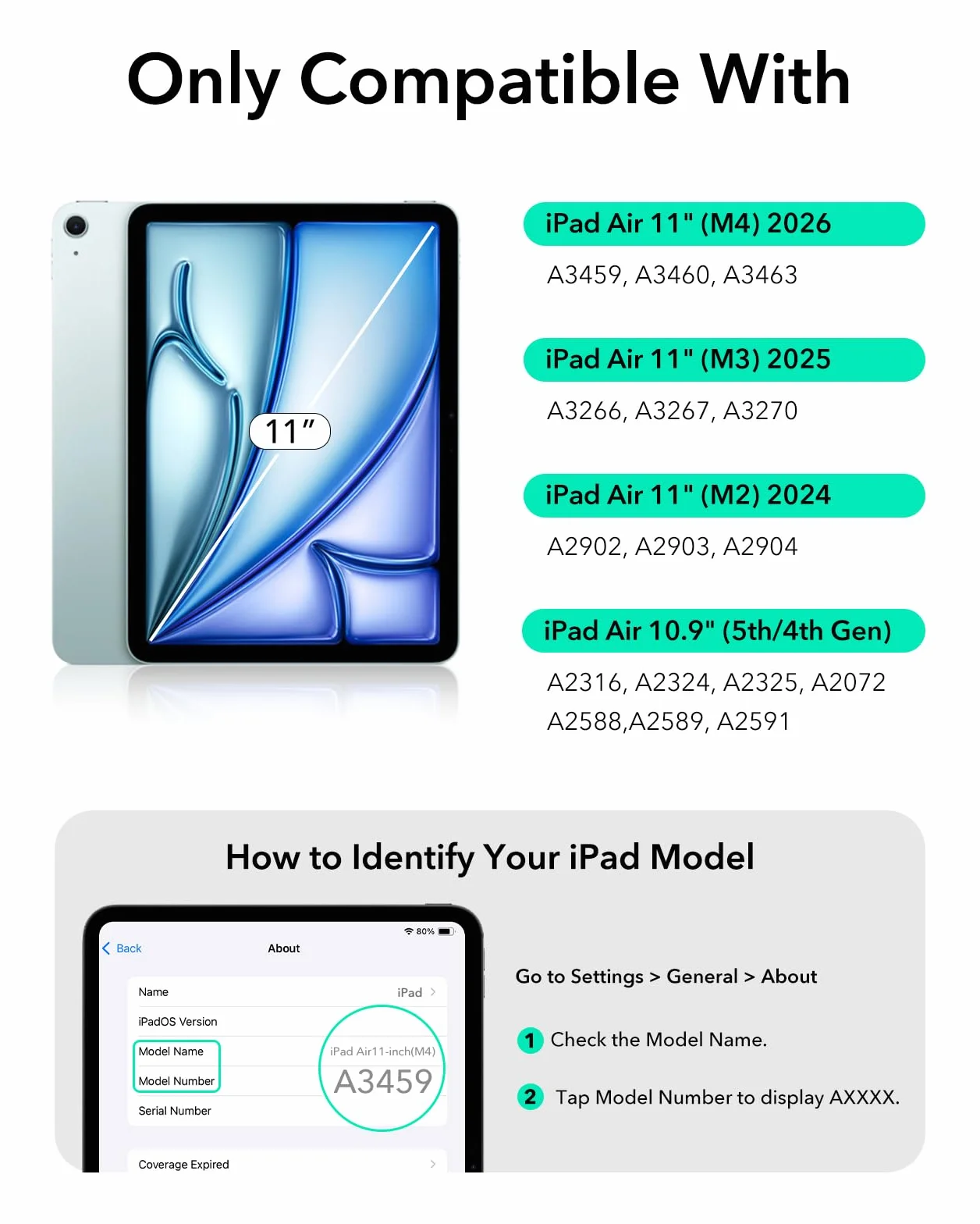 ESR Etui z klawiaturą do iPad Air 11" (M3/M2) i 10,9" (5/4. generacji) - magnetyczna zdejmowana klawiatura, duży gładzik Click-Anywhere