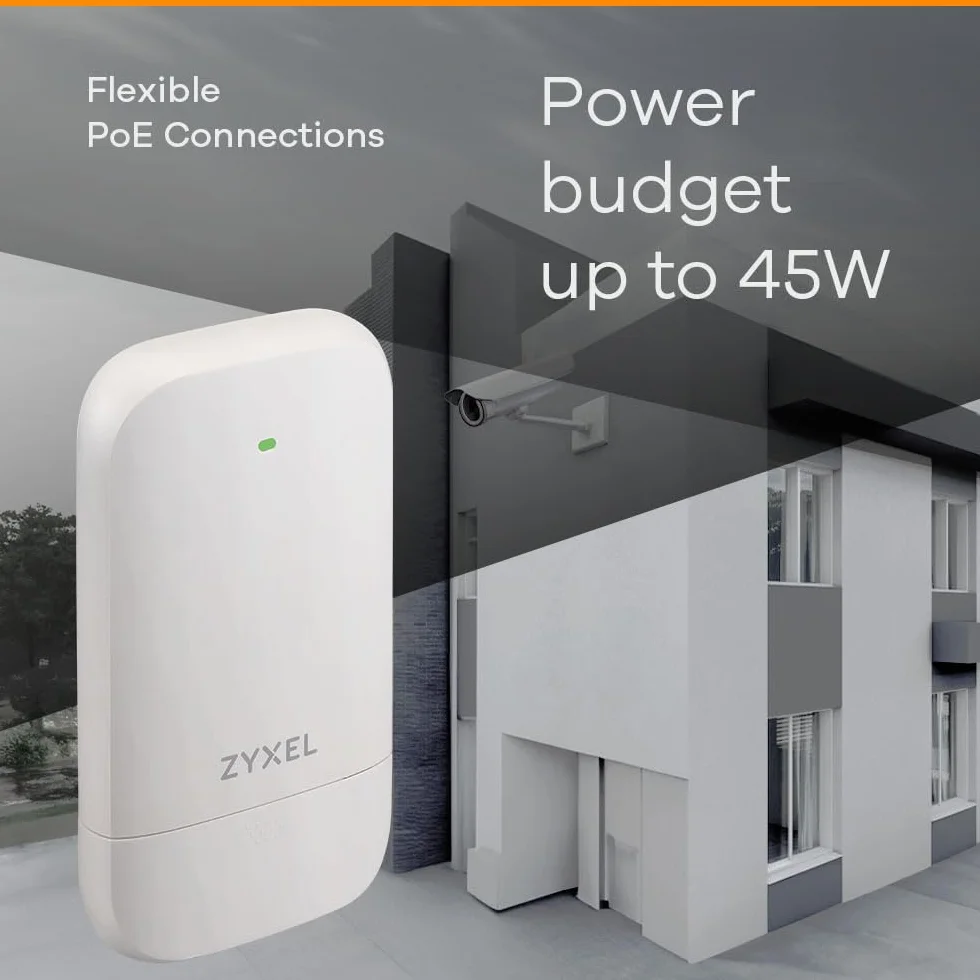 Zyxel 4-portowy Gigabit PoE Extender | IEEE802.3af/at/BT Standard | 1-Port 60 W in 3-Port 30W Out | Indoor & Outdoor | Nebula Cloud [POE12-3PD]
