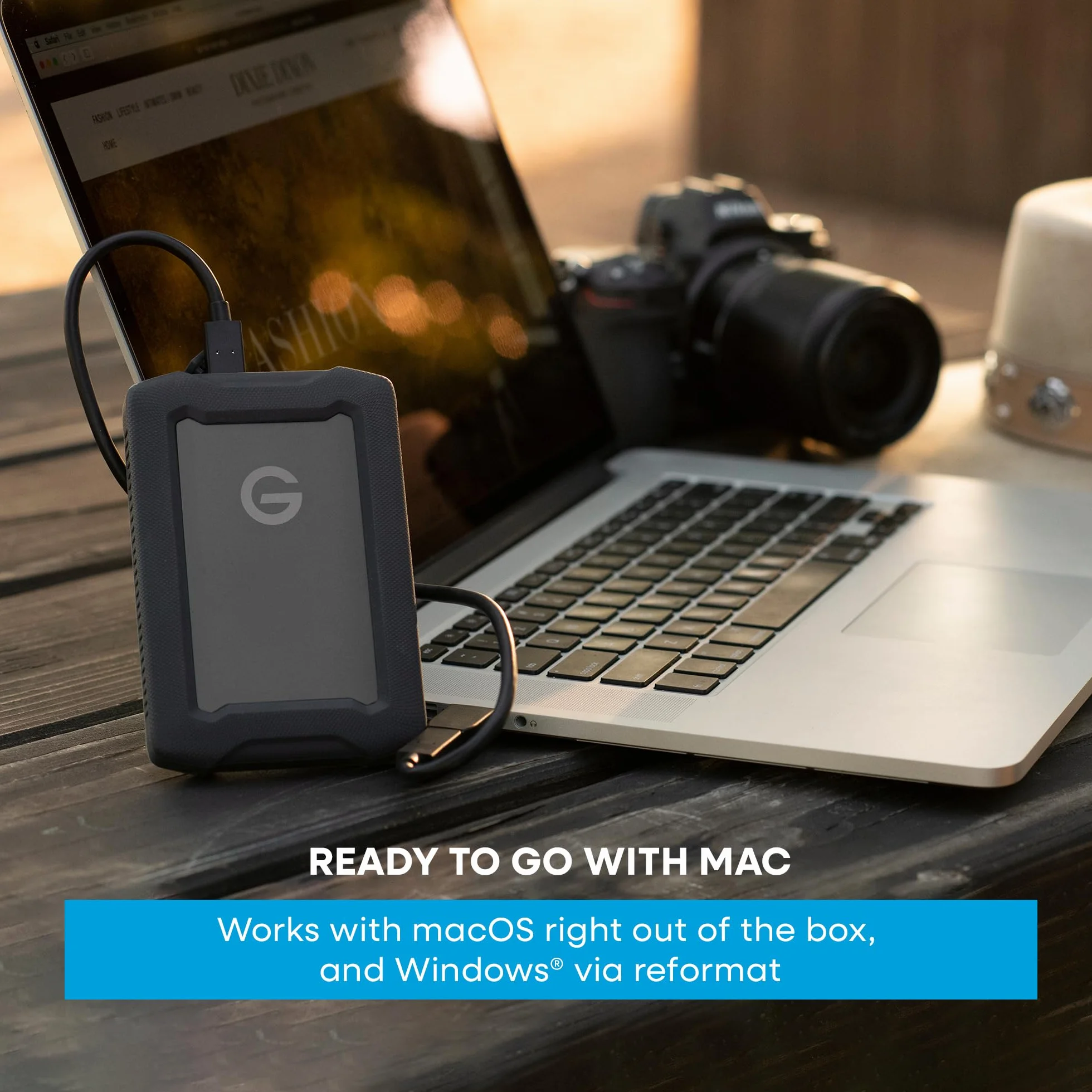 G-DRIVE ArmorATD 6TB, wzmocniony przenośny zewnętrzny dysk twardy, HDD do 130 MB/s, USB-C (5Gbps), USB 3.2 Gen 1, Thunderbolt 3