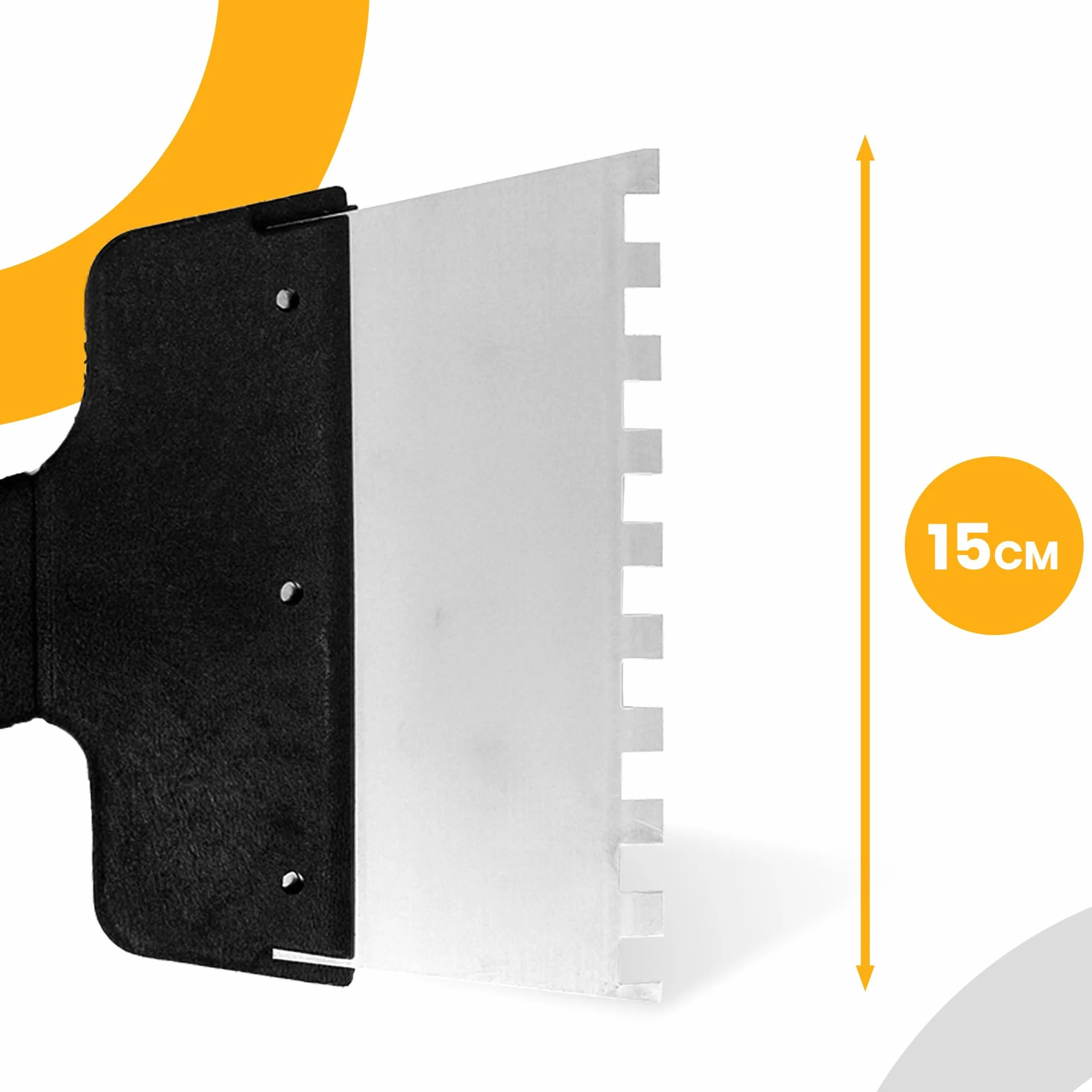 Szpachla Ząbkowana 150 mm 8x8 mm Szpachelka Kleju Klejowa Mas Zaprawy Paca Zębata Kielnia ze Stali Nierdzewnej Rajberka Stalowa do Płytek Klejenia Układania