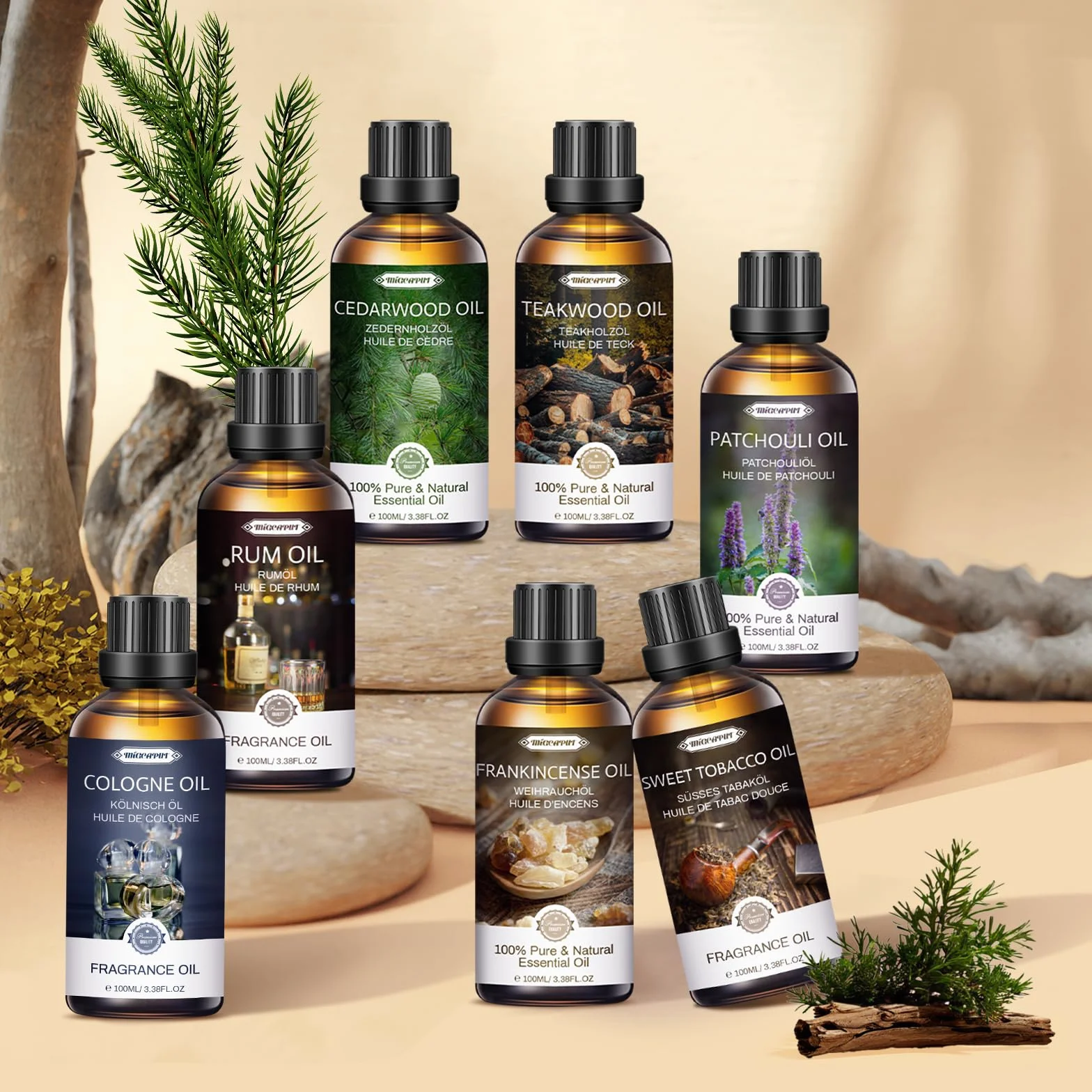 MIGCAPUT Olejek Eteryczny z Paczuli 100ML, Elegancki Zapachowy Premium, Naturalny Aromaterapeutyczny do Dyfuzorów, Świec DIY, Mydeł, Perfum