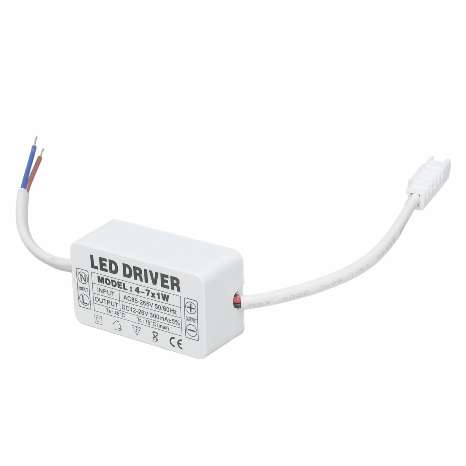 Pissente Zasilacz LED Driver Transformator 4-7X1W 300mA Stały Prąd AC85-265V Wejście DC12-26V Wyjście z Najwyższej Jakości Przewodami do Oświetlenia LED DIY