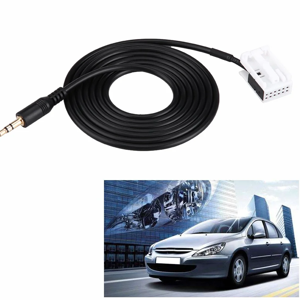 Keenso Samochodowy kabel audio AUX, kabel pomocniczy 149 cm 3,5 mm wtyczka jack z narzędziami do usuwania radia do Peugeo t 307 308 407 C2 Citroe n RD4