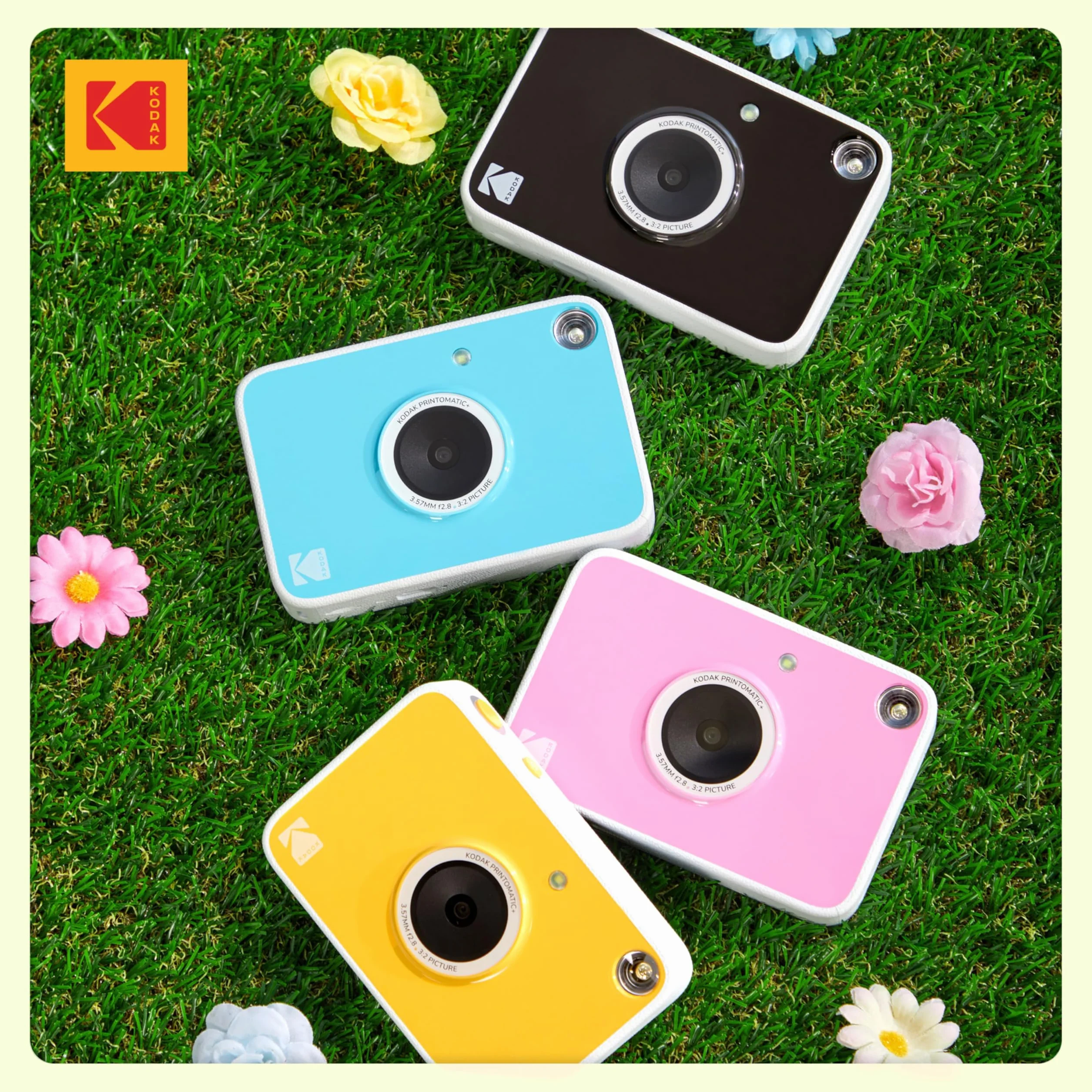 KODAK Printomatic+ 10MP Kolorowy Aparat Natychmiastowy Zestaw Prezentowy z Etui, Papierem Zink 20 ark., Albumem i Naklejkami – Żółty