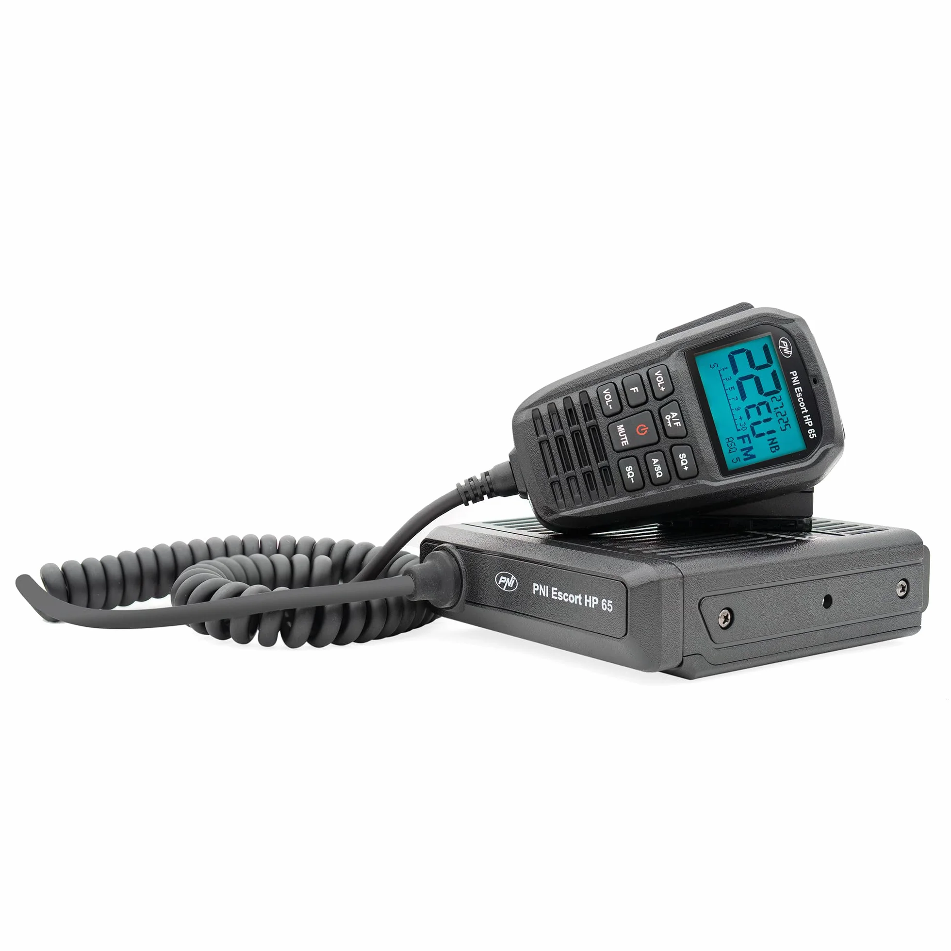 Stacja radiowa CB PNI Escort HP 65 ASQ, multi-norm, Noise Blanker, ASQ, regulowany SQ, 12 V - 24 V, wtyczka do zapalniczki samochodowej w zestawie