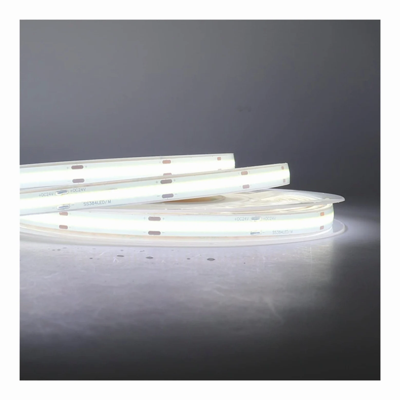 Taśma LED COB Wodoodporna IP68, 12 V, 24 V, 480 LED, elastyczna taśma LED do sauny, basenu, oświetlenia zewnętrznego (DC 24 V, ciepła biel 3000 K_5M)