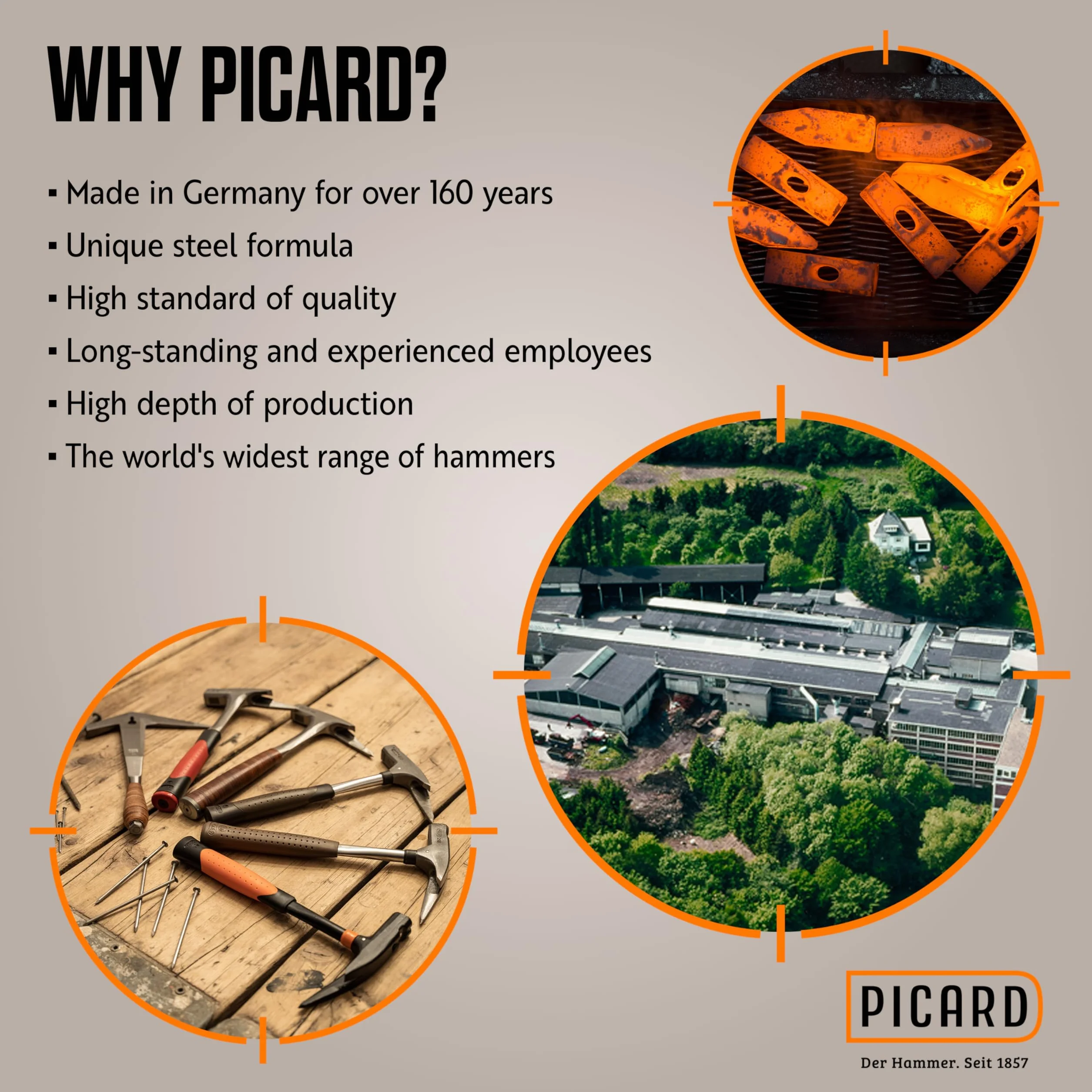 Picard 0079010 Młotek dekarski Skórzany uchwyt Wgnieciona powierzchnia uderzeniowa (import niemiecki)