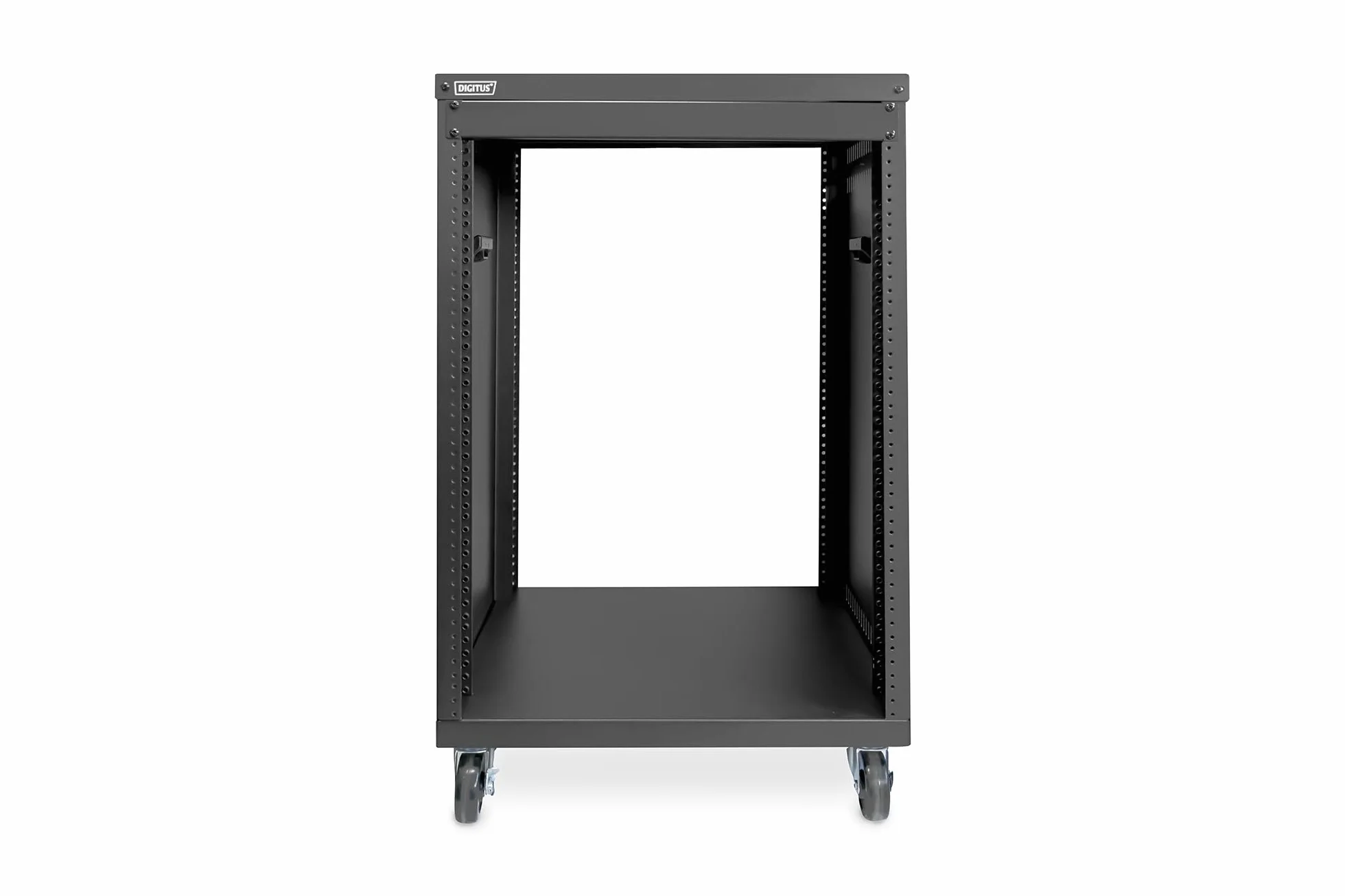 DIGITUS DN-48001 - Szafa rack audio - 19 cali - 16U - Uniwersalna szafa rack - Na akcesoria audio-video - Niezmontowana - Maks. obciążenie 136 kg - Z kółkami - Czarny