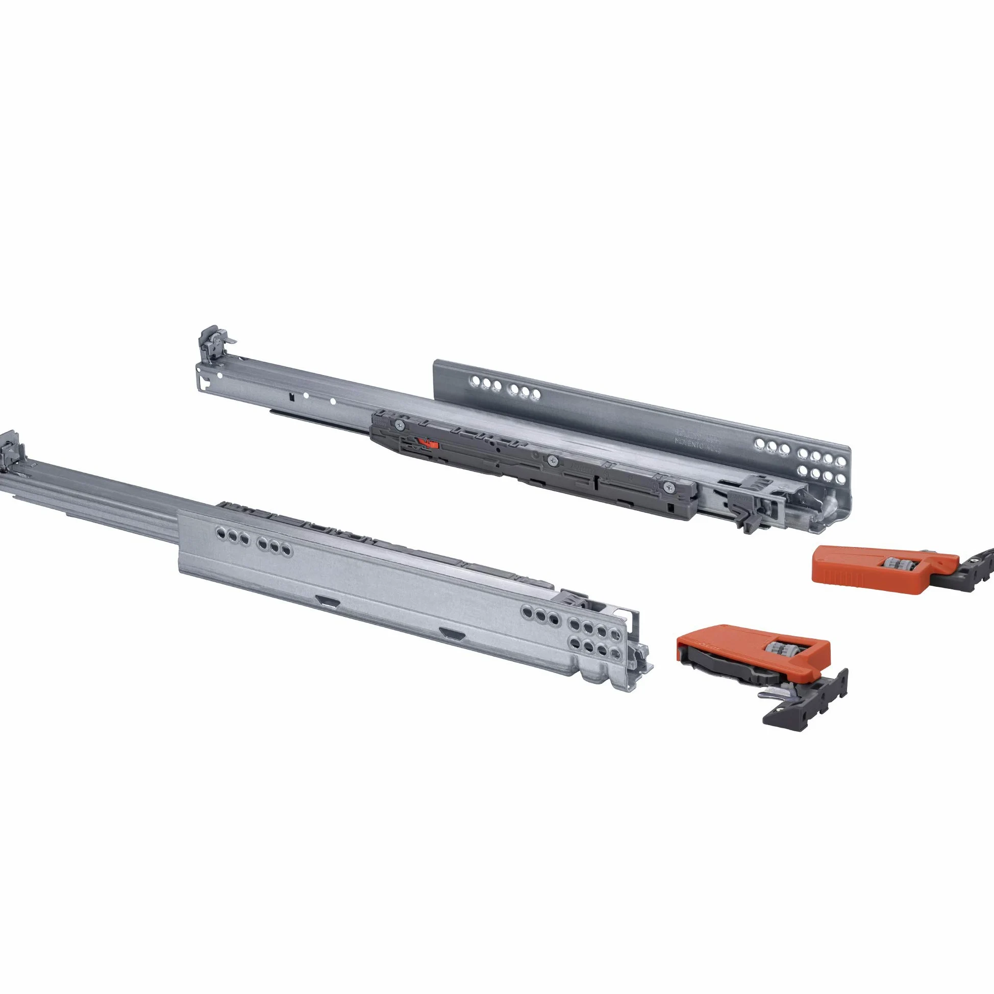 Gedotec prowadnice do szuflad z pełnym wysuwem 750 mm z tłumieniem Blum Movento 766H7500B | Nośność: 60 kg | Drewniane wysuwane szuflady z miękkim zamknięciem | 1 para szuflad z łącznikami