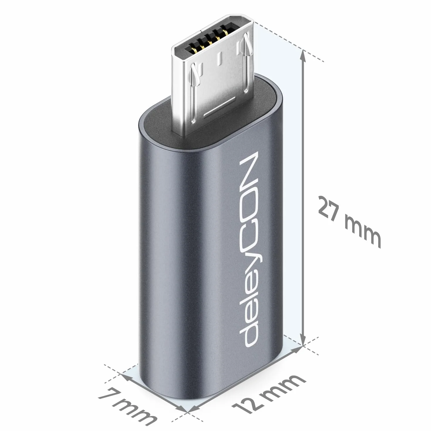 deleyCON Adapter USB-C na Micro USB 2 Szt. Gniazdo USB-C do Wtyku Micro USB Dane i ładowanie
