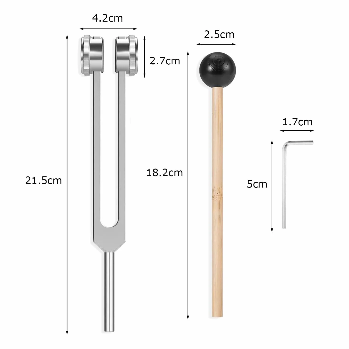 Aluminiowy kamerton 128 Hz, kamerton terapeutyczny, medyczny kamerton, medyczne narzędzie zdrowotne z silikonowym młotkiem i narzędziem do naprawy dźwięku, wibracji