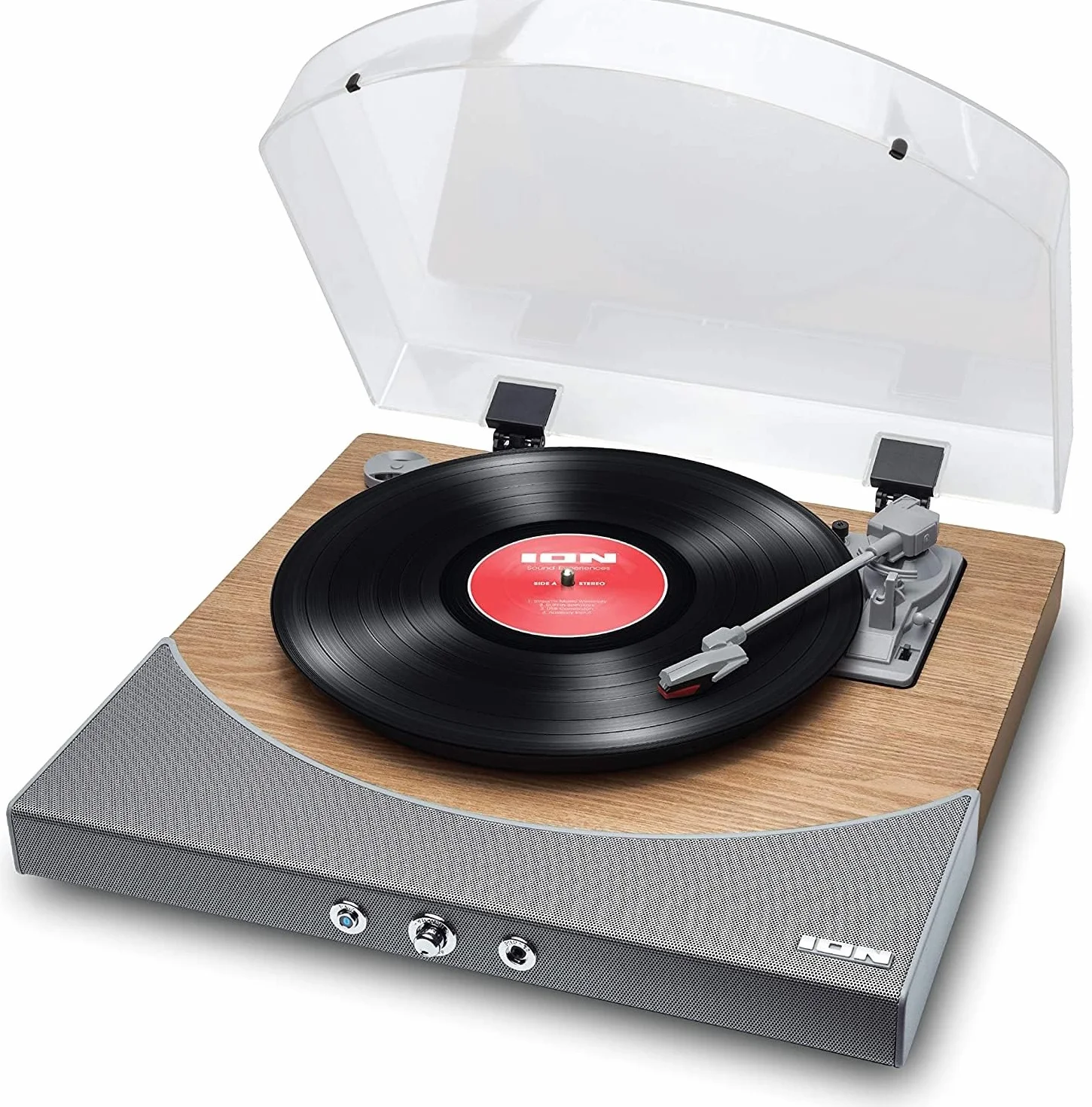 ION Audio Premier LP bezprzewodowy gramofon Bluetooth winylowy z głośnikami USB RCA słuchawkowymi drewno