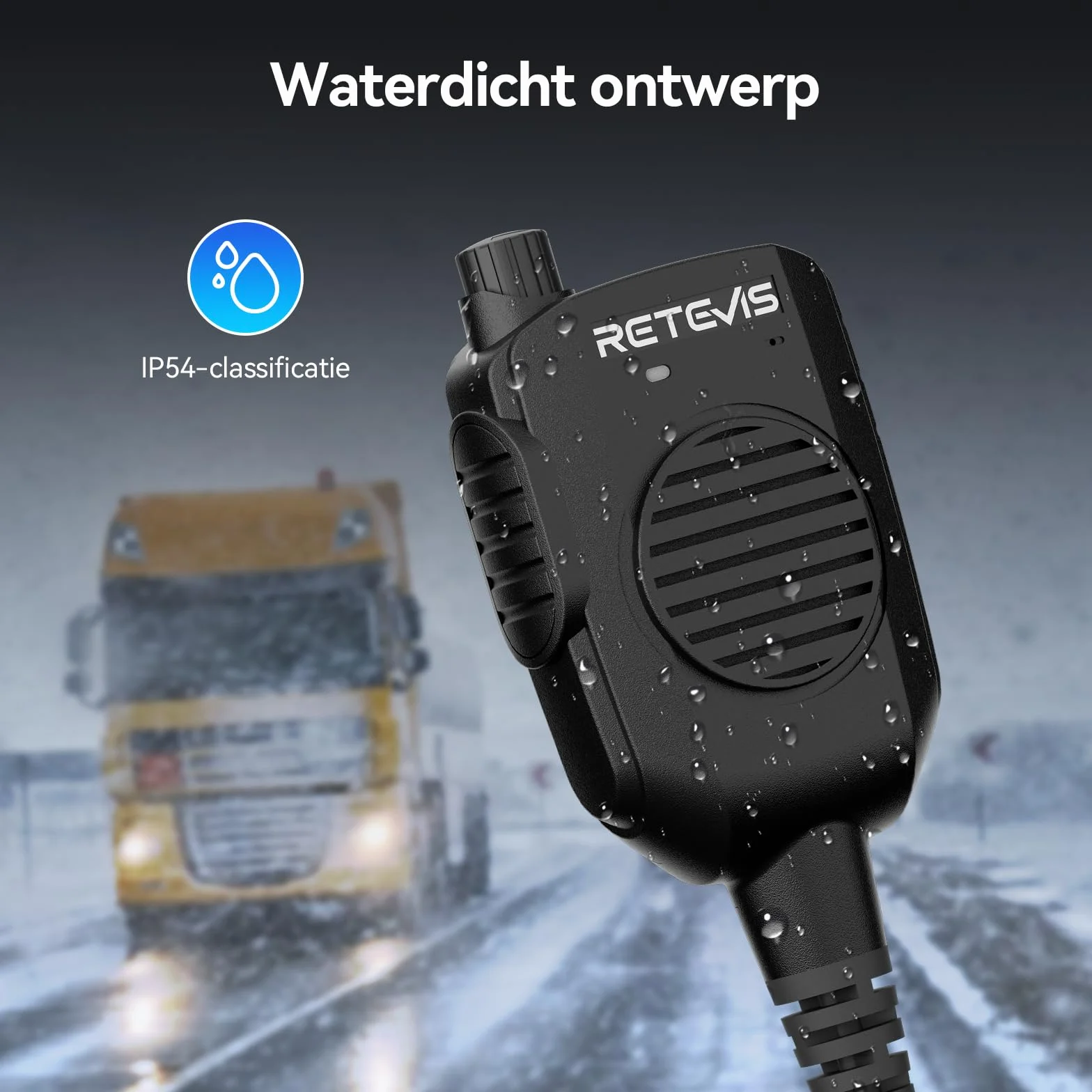 Retevis HM005 Dwukierunkowy Głośnik Radiowy Mic,Radiowy Mic z Redukcją Szumu AI,Dwukierunkowy Mikrofon Radiowy MIC Kompatybilny z Retevis HD1 RT29 NR630S RT648 NR30 RT87(1 Sztuki)
