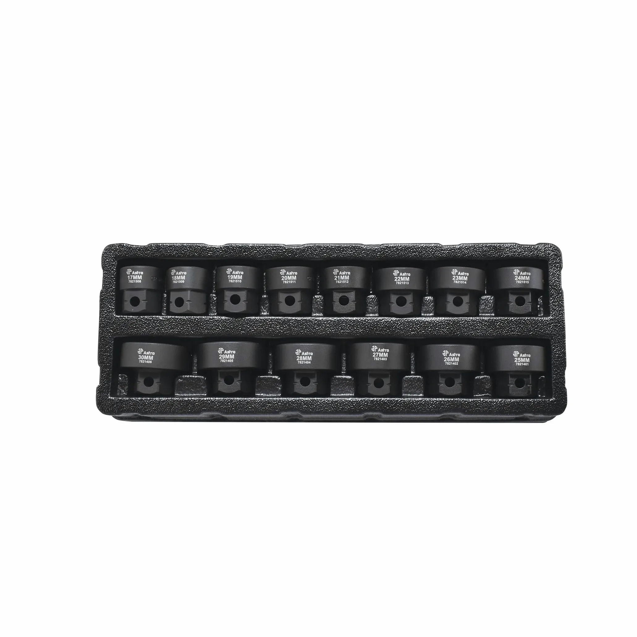 Astro Tools 78214 14 szt. 1/5.1 cm Napęd 17-30 mm niskoprofilowy Nano Impact zestaw nasadek - bez przeskakiwania