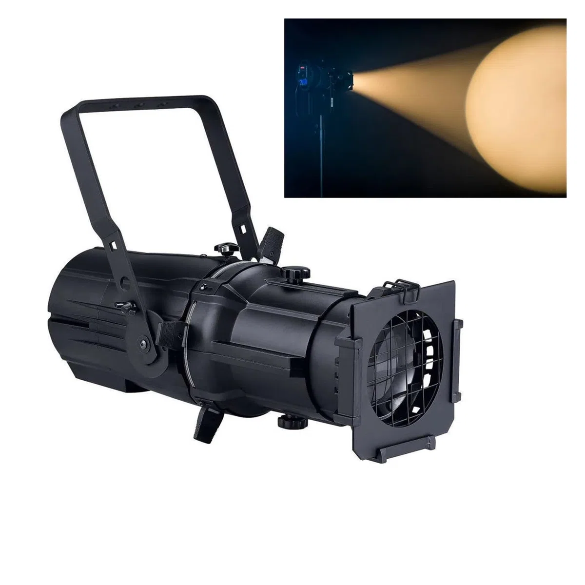Oświetlenie wystawowe, 150W Profesjonalne światło wideo Zoom 19 stopni 26 Elipsoidalny profil reflektora do teatru, ślubu, pokazu mody(26 degree)
