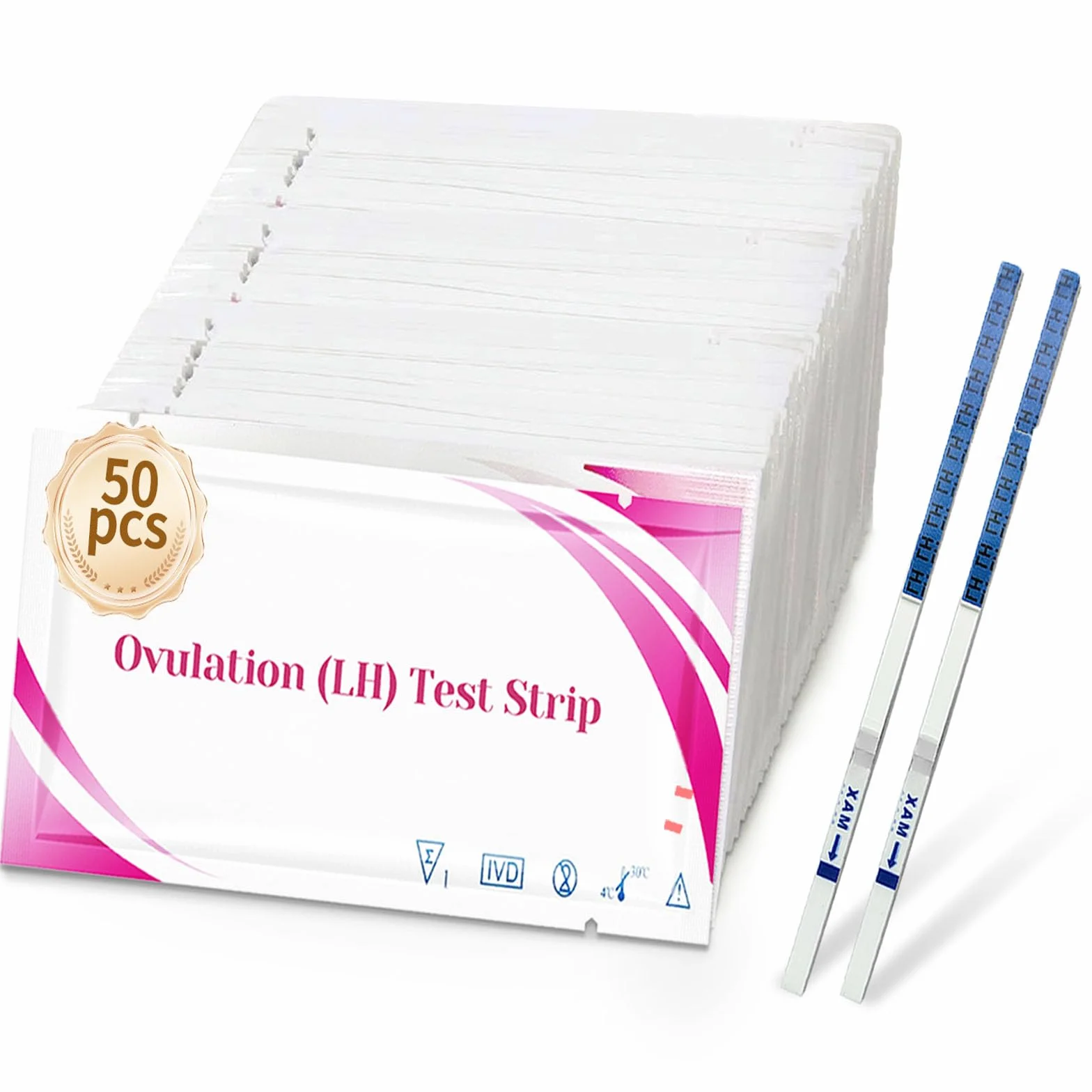 40 sztuk pasków do testu owulacji, test owulacji, test owulacji, wrażliwe testy owulacyjne, test płodności dla kobiet, optymalna czułość 25 miu/ml, szybkie i dokładne wyniki